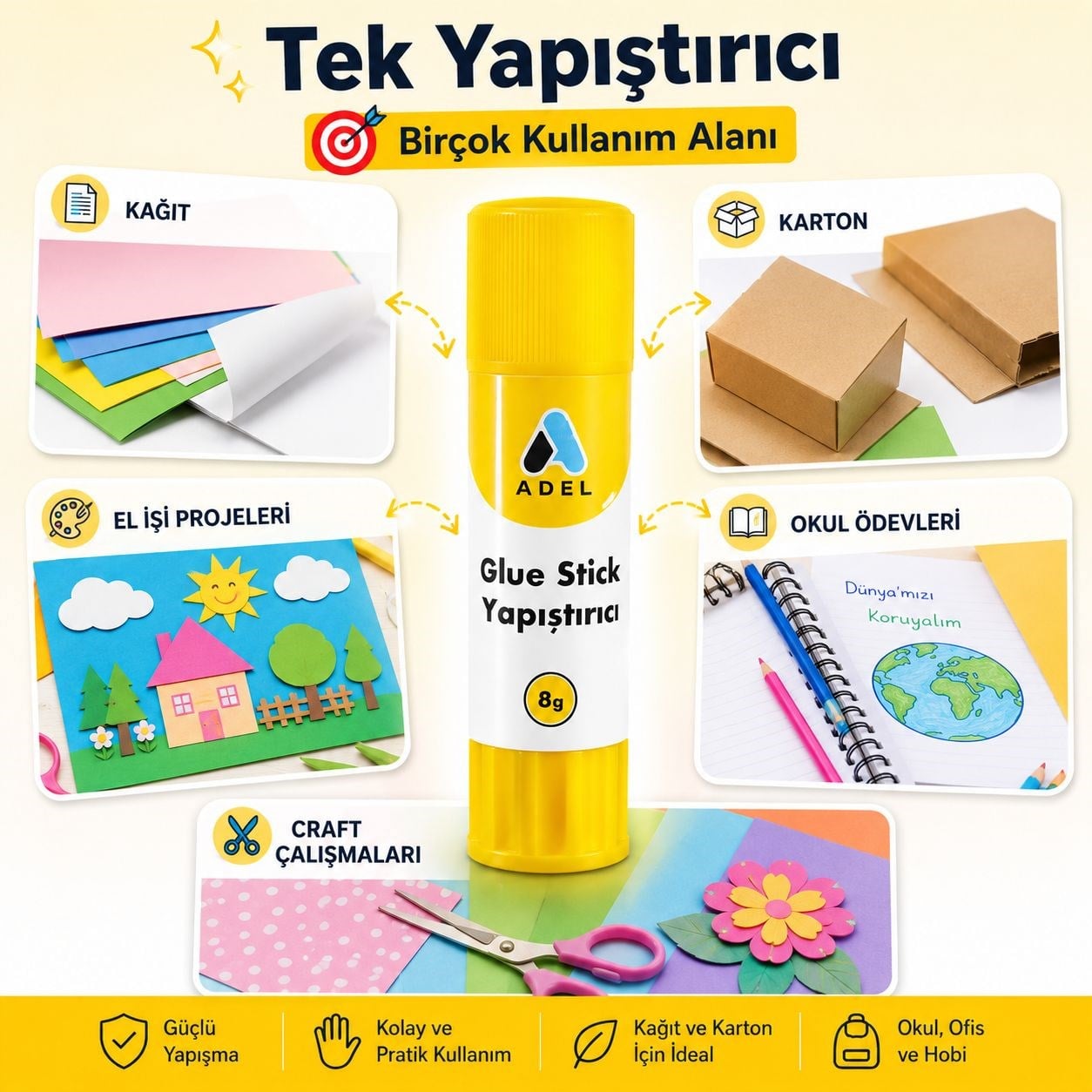  Glue Stick Yapıştırıcı – Temiz, Pratik ve Çok Amaçlı Kullanım
