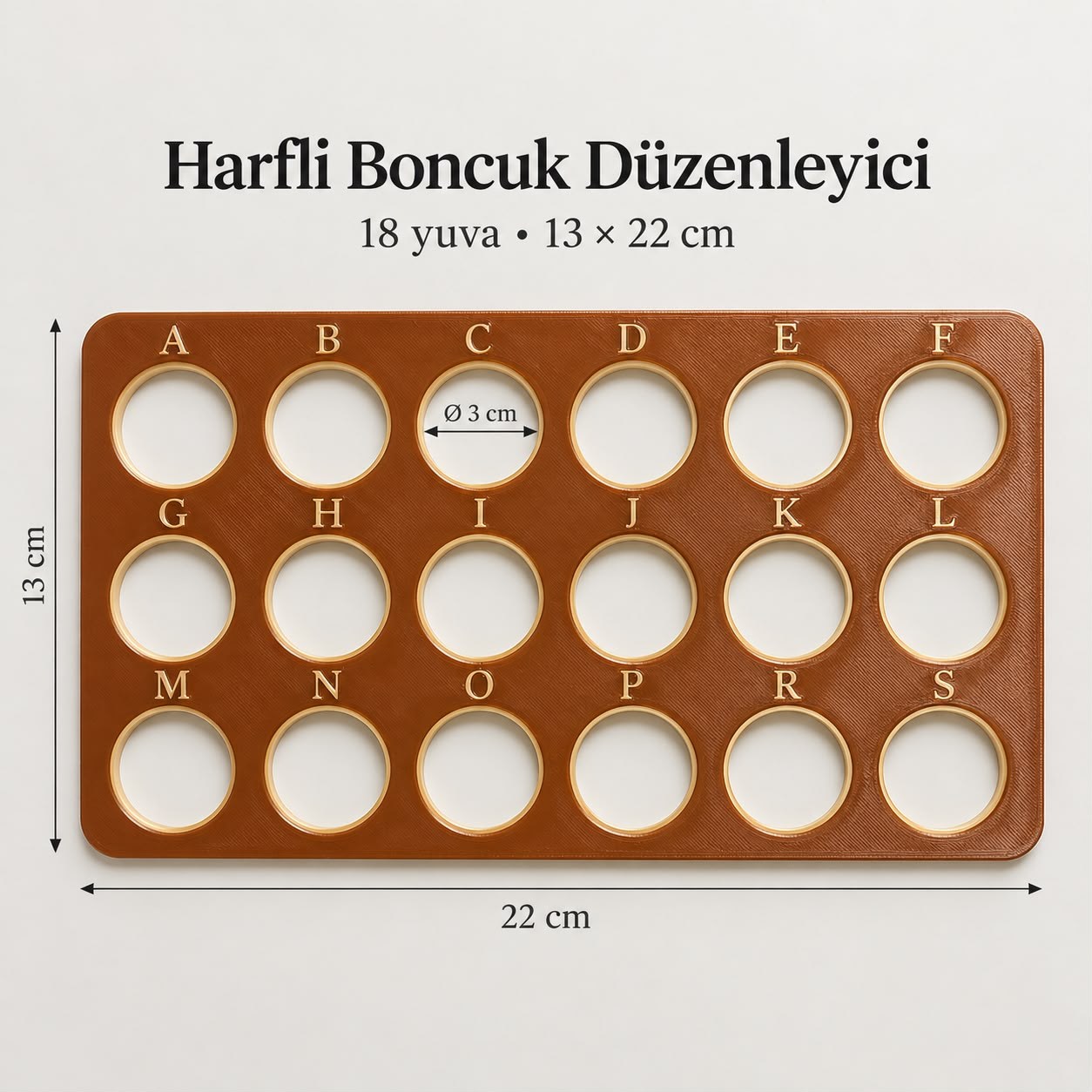 18 Yuvalı Harfli Boncuk ve Aparat Düzenleyici