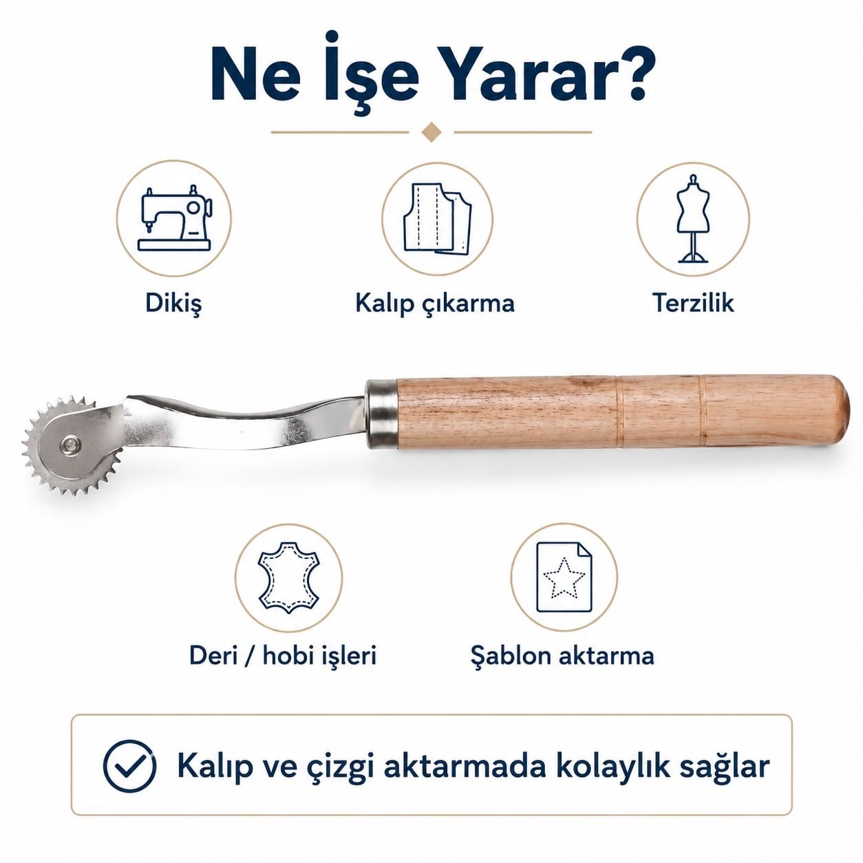 Ahşap Saplı Çizgi Ruleti