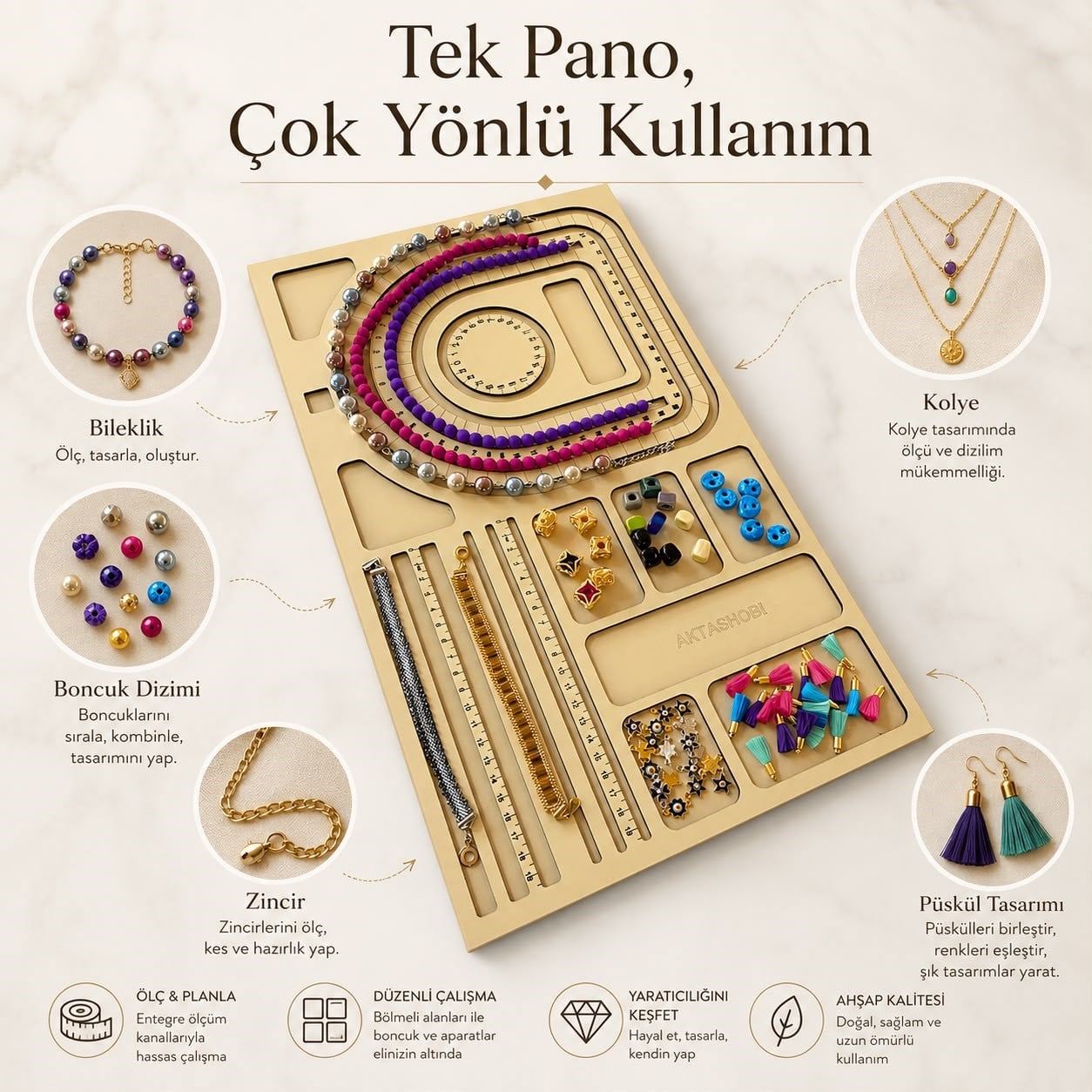 Ahşap, Takı Tasarım ve Düzenleme Panosu