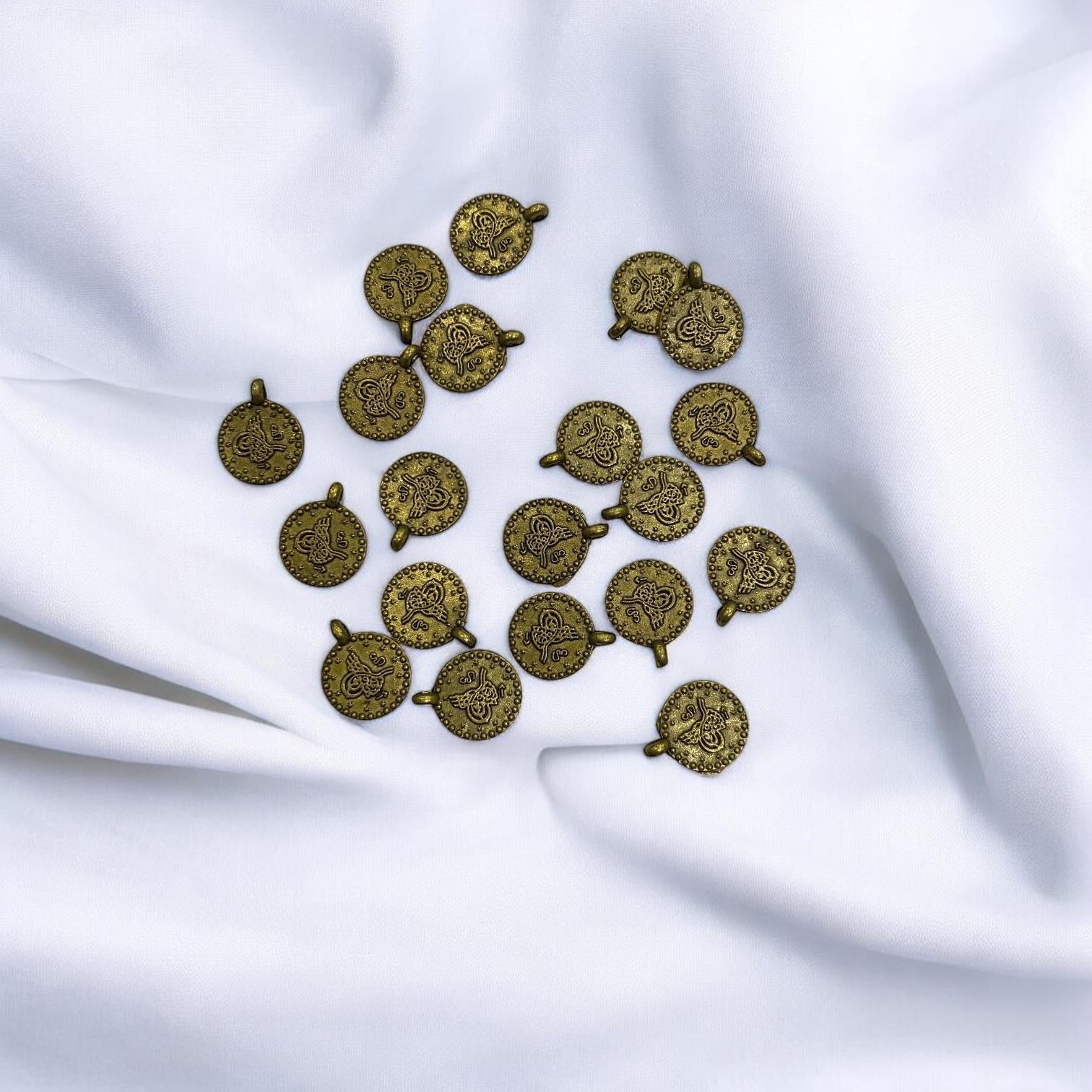Antik Yeşil Tek Kulplu Tuğra 10 MM - 5 Adet Paket