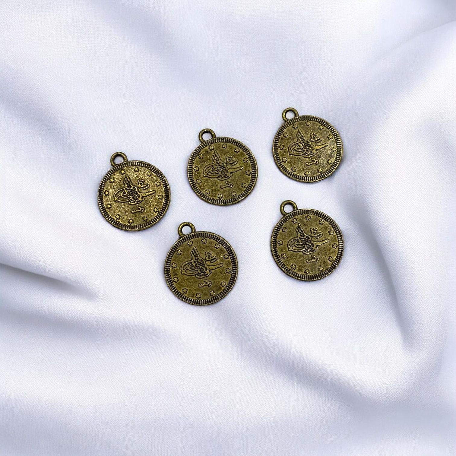 Antik Yeşil Tek Kulplu Tuğra 20 MM - 3 Adet Paket