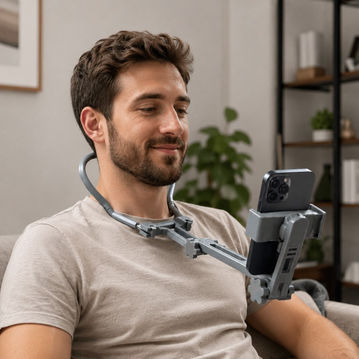 Ayarlanabilir Boyun Askılı Telefon Tutucu – Eller Serbest Çekim Aparatı
