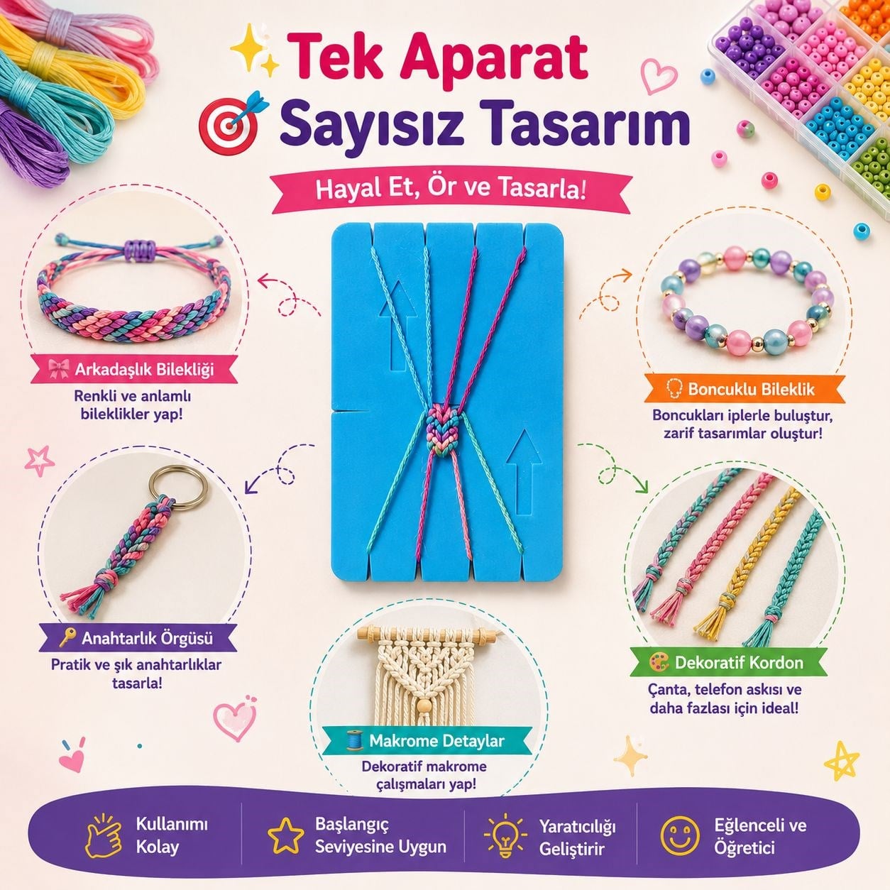 Bileklik Örgü Aparatı – Pratik ve Eğlenceli Tasarım Yardımcısı