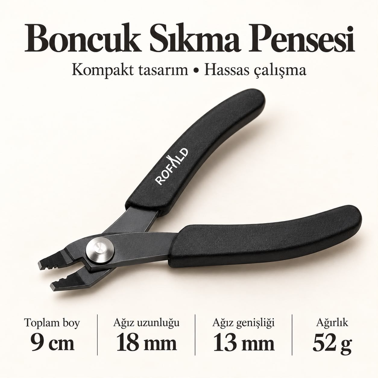 Boncuk Sıkma Pensesi – Kompakt Çelik Model