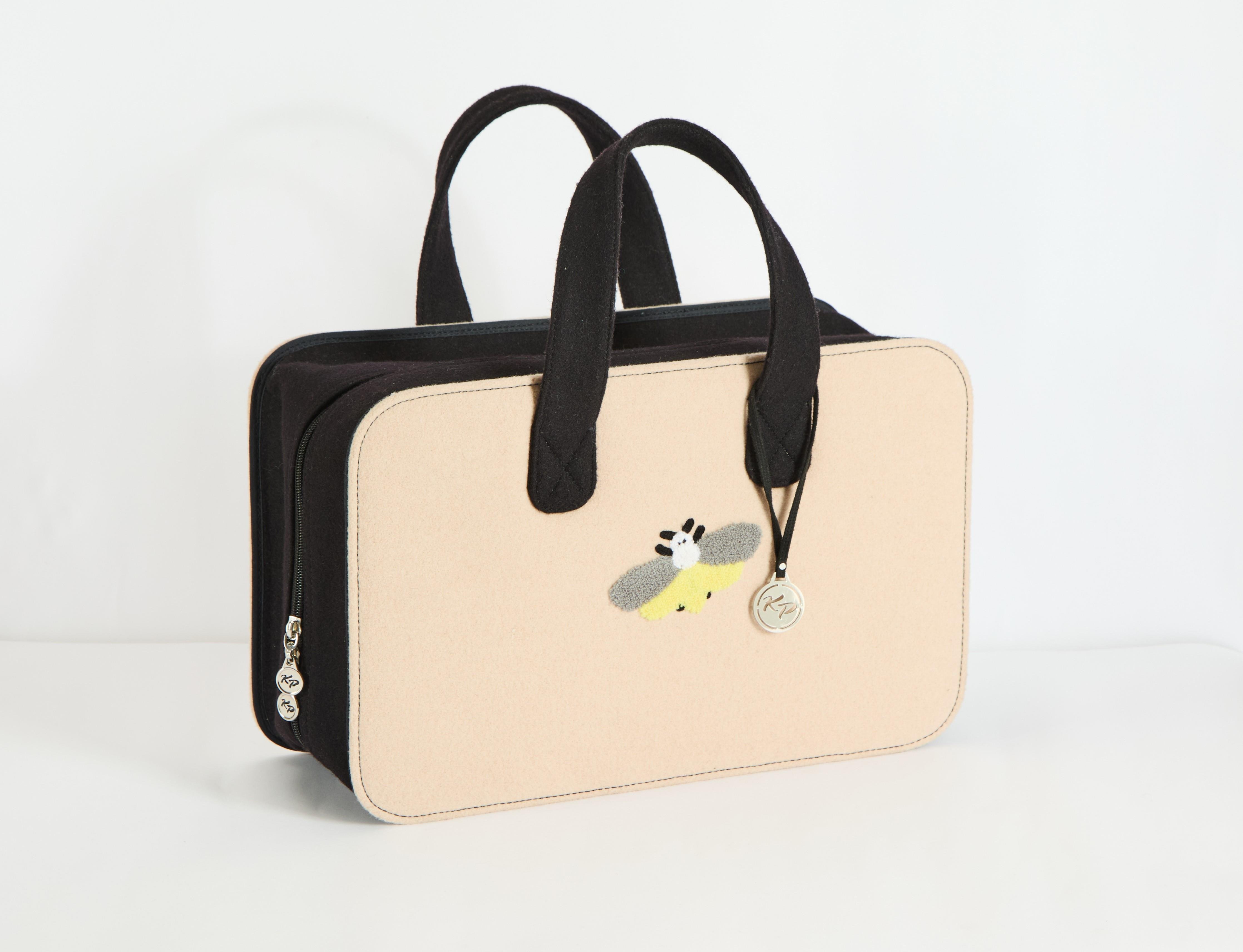 Bumblebee Doktor Çantası Büyük - Embroidered Felt