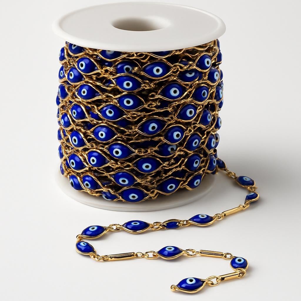 Çelik (316L) Y Kolye ve Takı Zincirleri - Eye Beads Flow