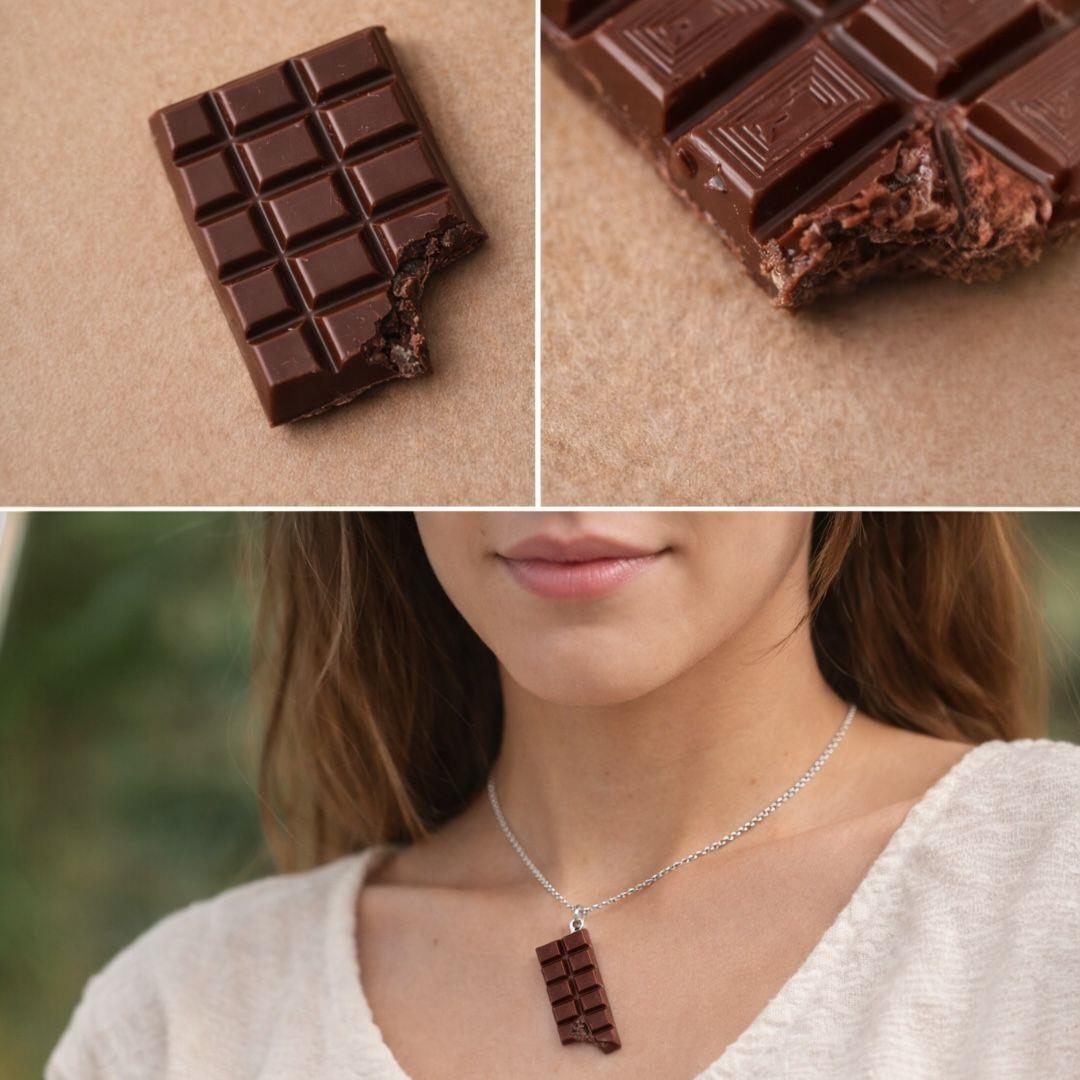 Choco Charm – Isırılmış Çikolata Formunda Takı Sallantı Aparatı