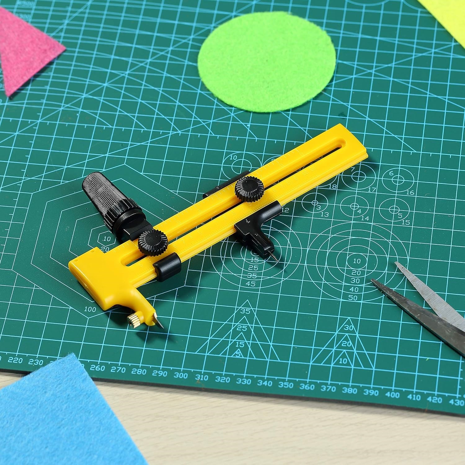 Compass Cutter Pusula Şeklinde Daire Kesici Kağıt ve Kumaş El Sanatları İçin, Dairesel Pusula Aleti