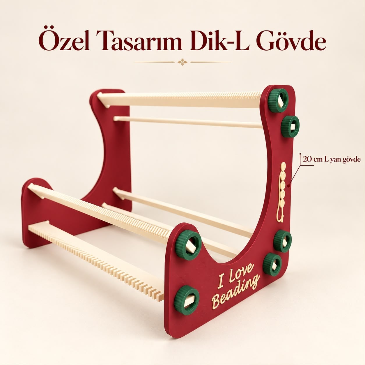 Dik-L Modüler Boncuk Dokuma Tezgahı Tek Set Üç Farklı Genişlik