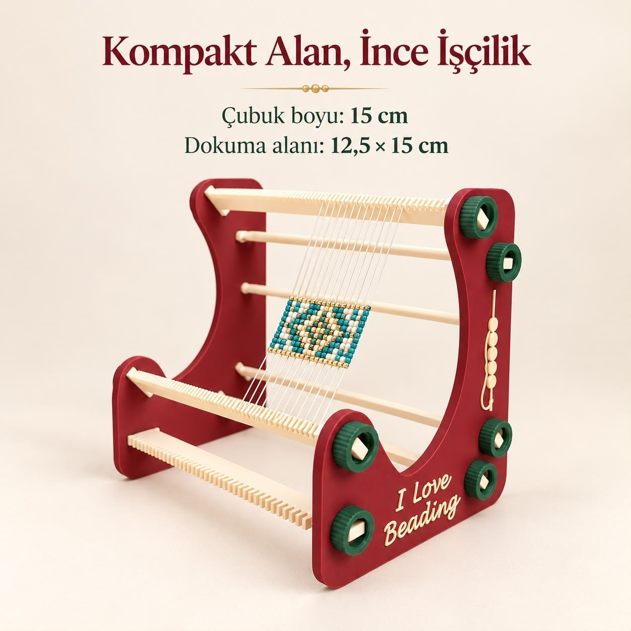 Dik-L Modüler Boncuk Dokuma Tezgahı Tek Set Üç Farklı Genişlik