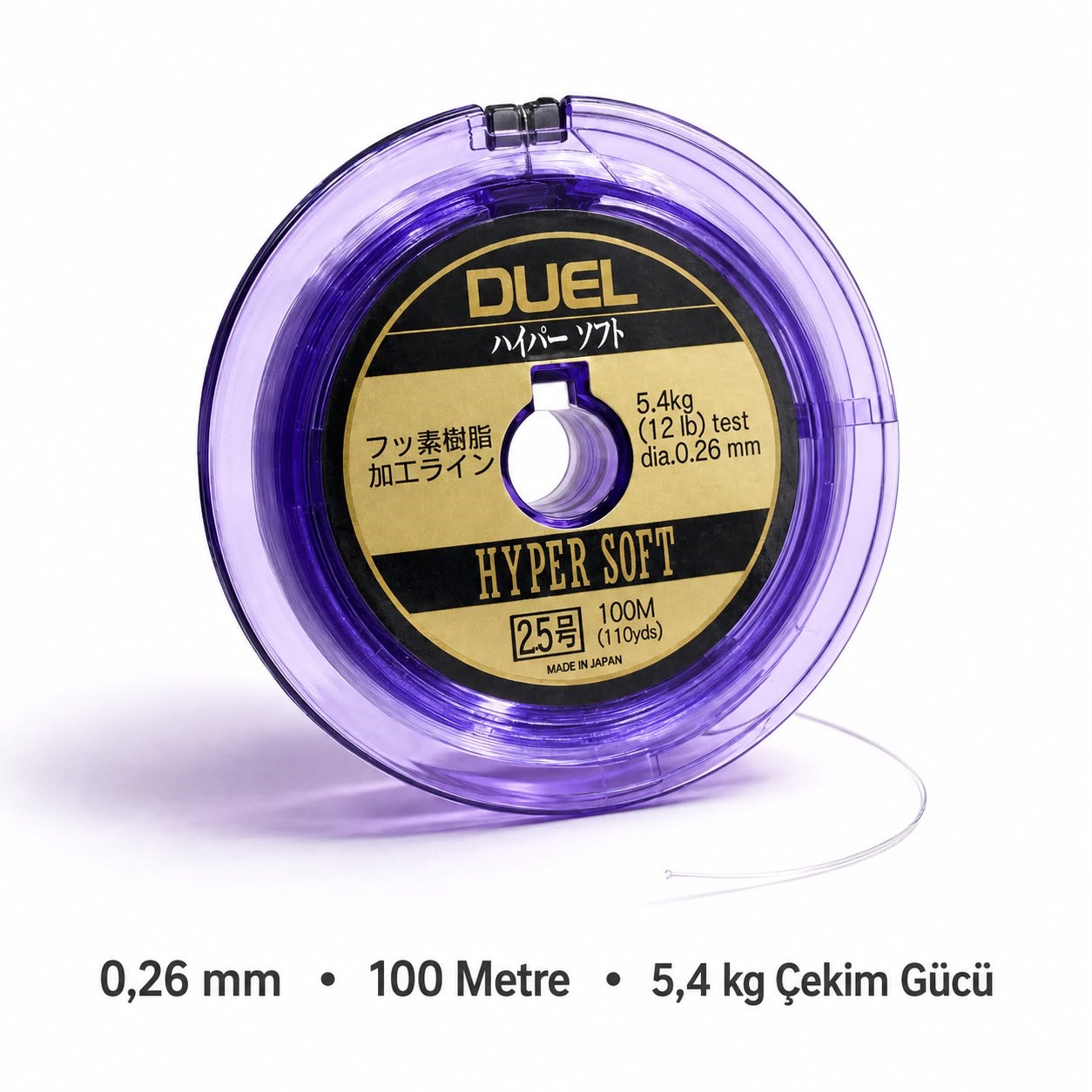 DUEL Hyper Soft Şeffaf Misina – 0,26 mm Çok Kuvvetli