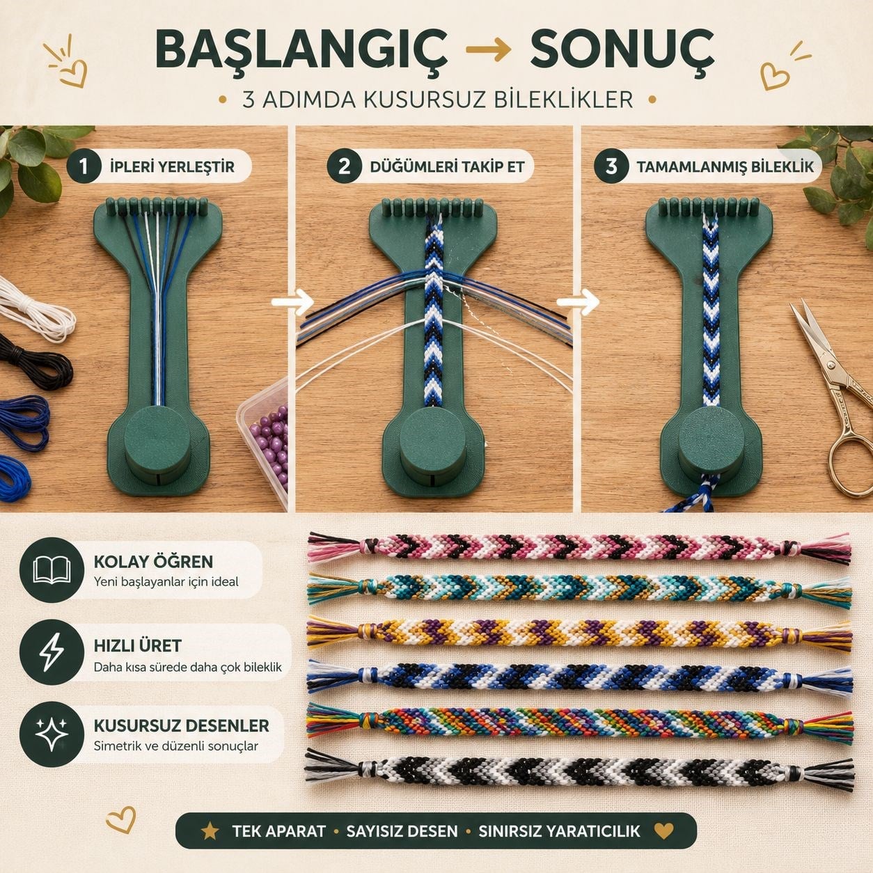 Düğüm Ustası – Friendship Bracelet Maker Aparatı