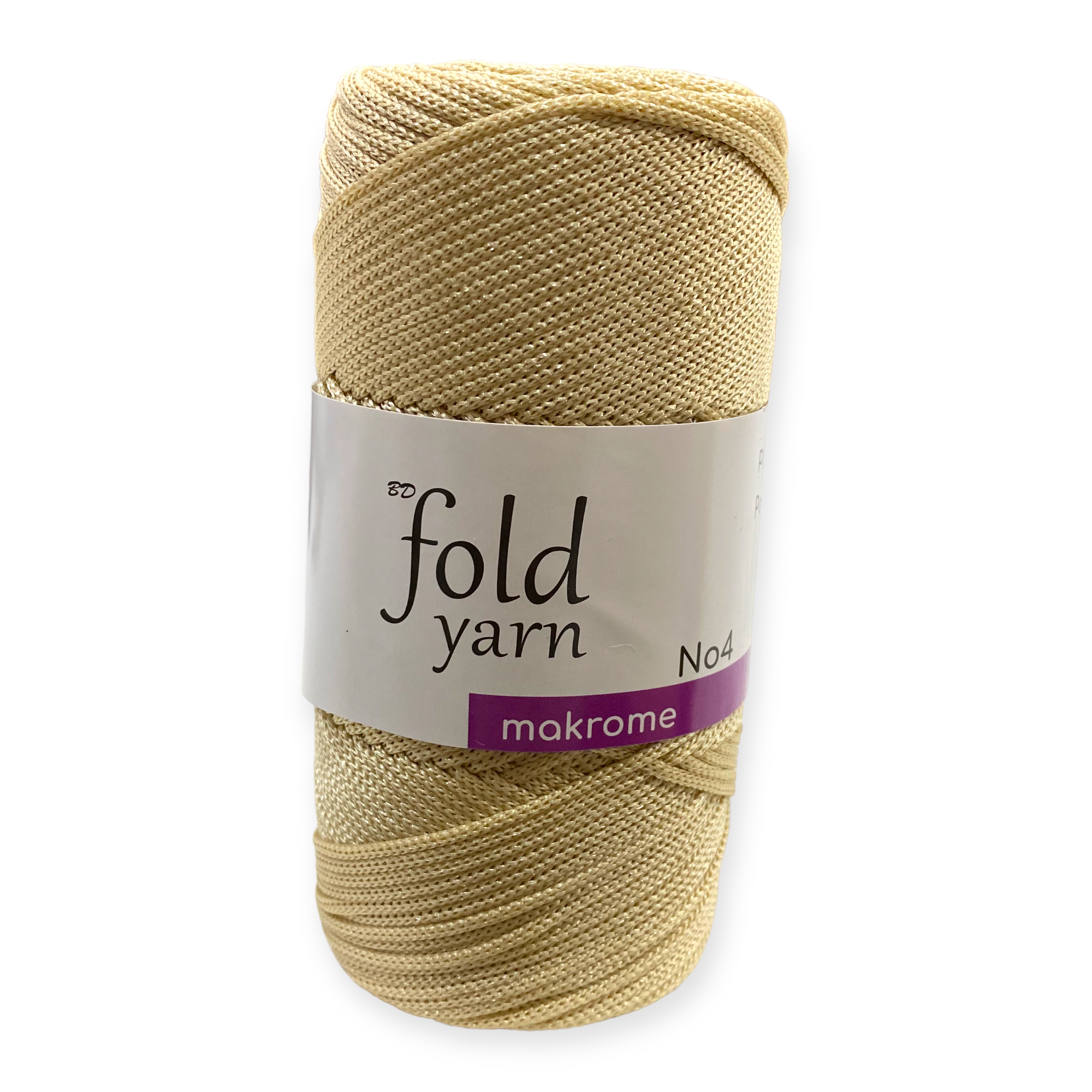 Fold Yarn, Polyester Makrome İpi No:4 Koyu Krem