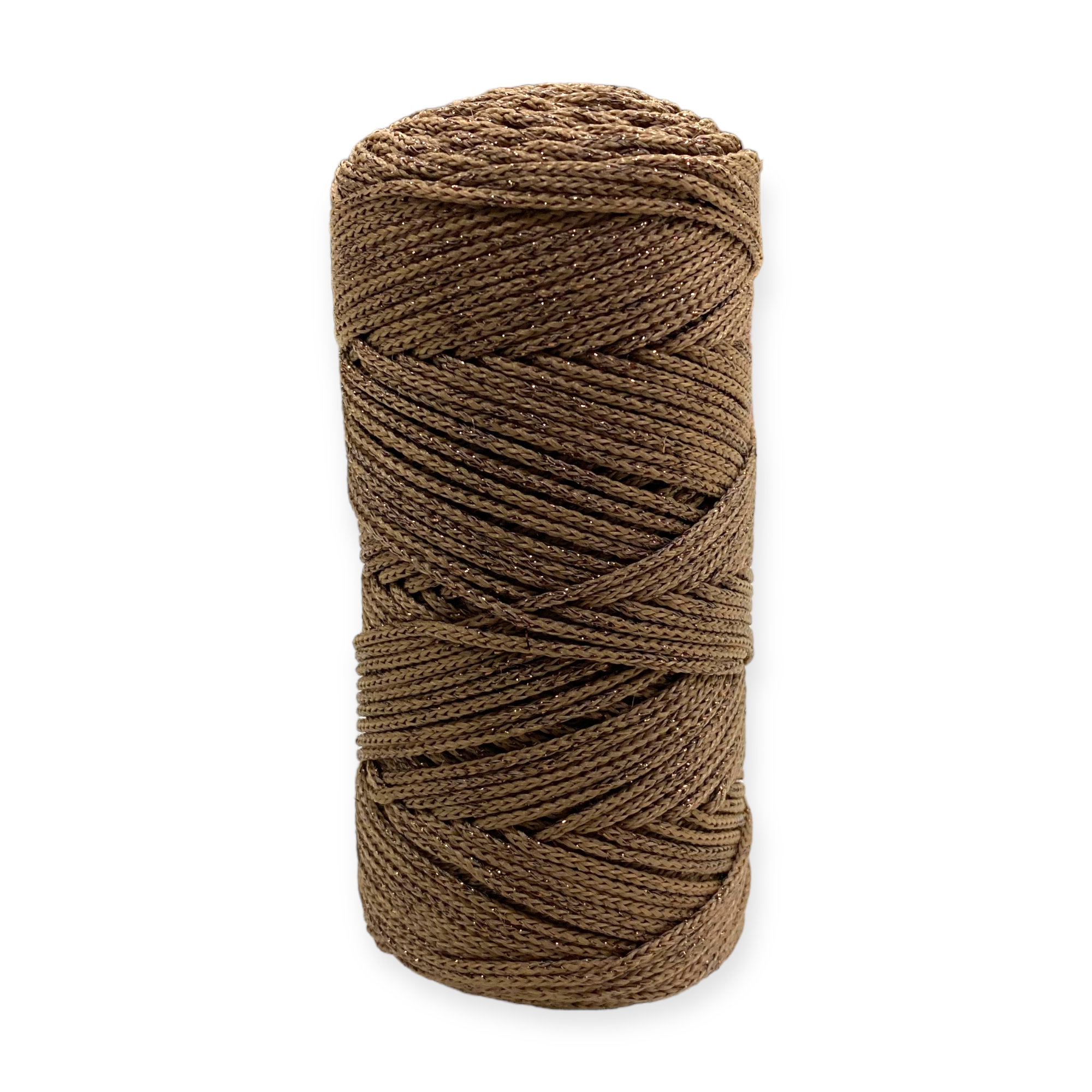 Fold Yarn, Simli Makrome İpi Coffe