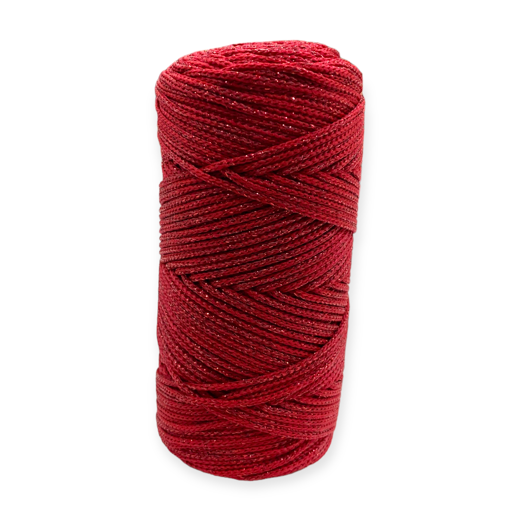 Fold Yarn, Simli Makrome İpi Kırmızı