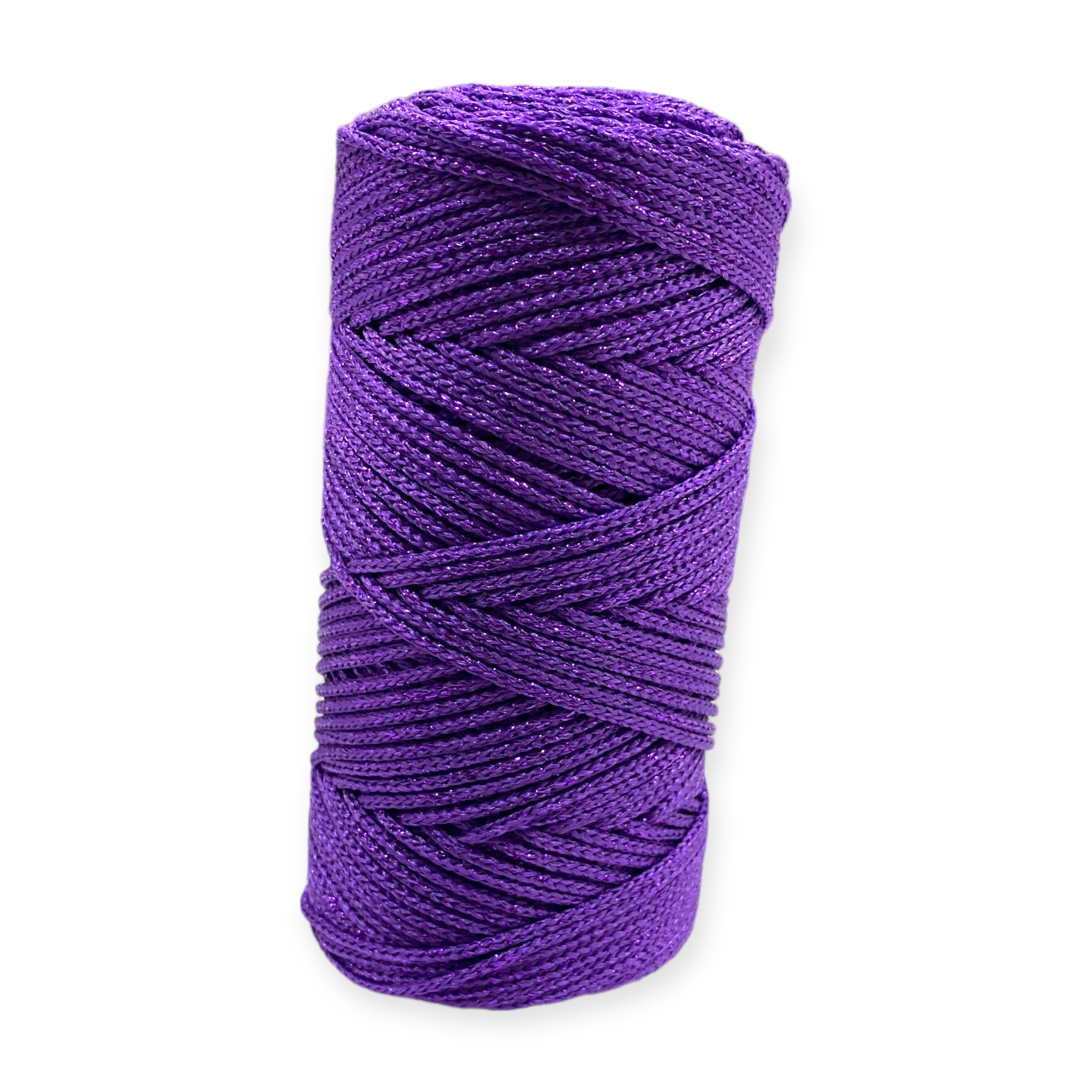 Fold Yarn, Simli Makrome İpi Mor