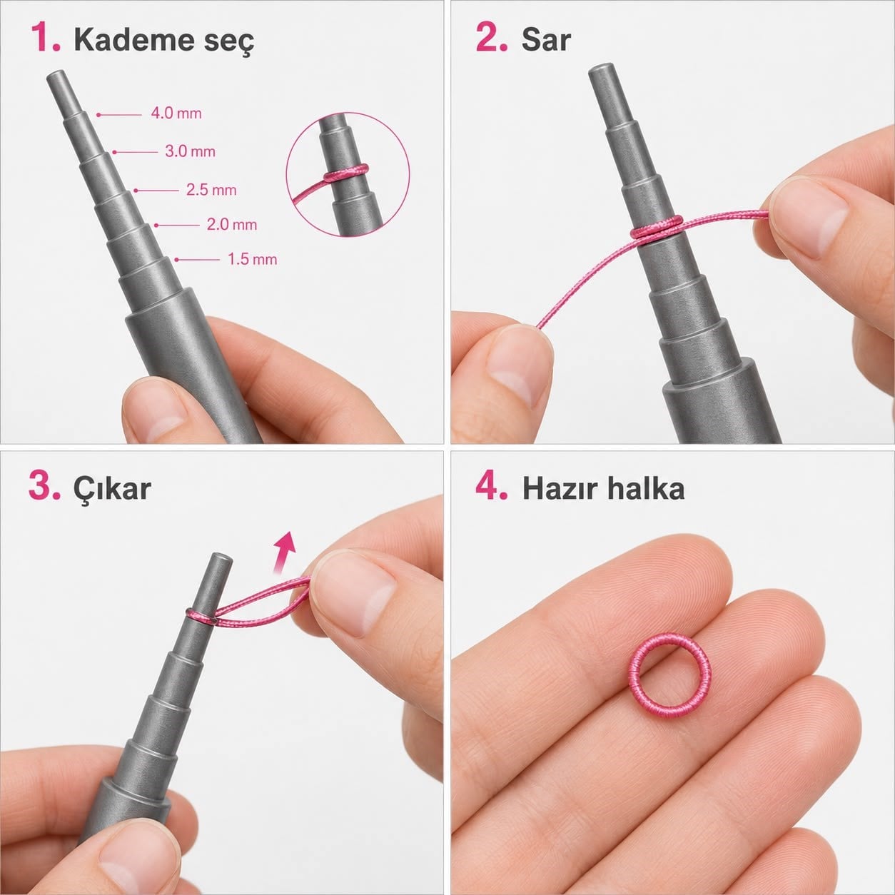 Kademeli Halka Şekillendirme Aparatı - Wire Looping Mandrel 