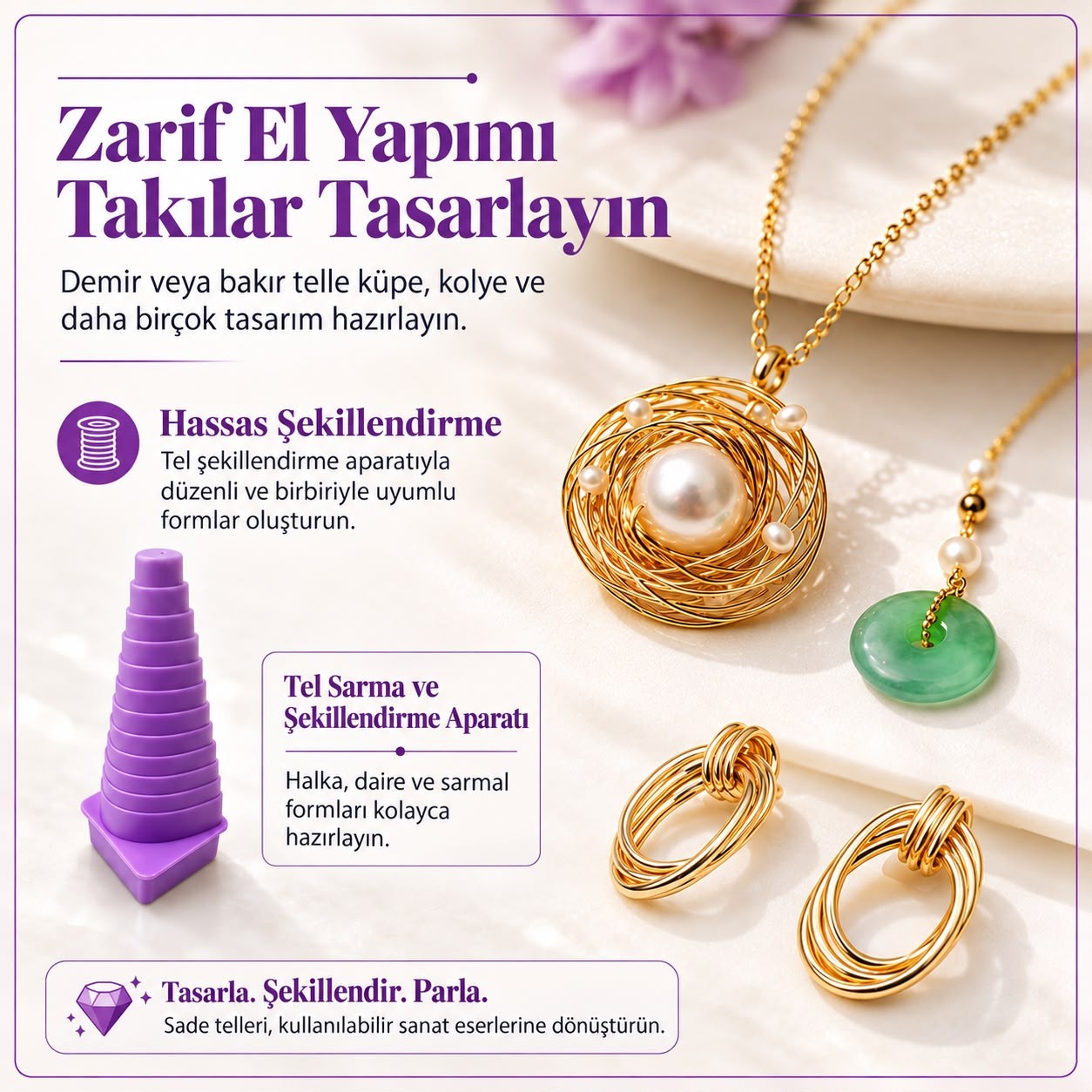 Kademeli Tel Sarma ve Şekillendirme Seti 5+1 Tasarımlarınıza Kendi Formunuzu Verin
