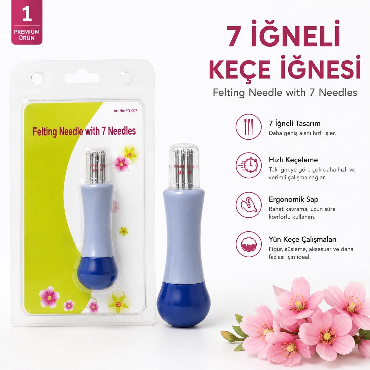 Keçe İğnesi 7'li Model