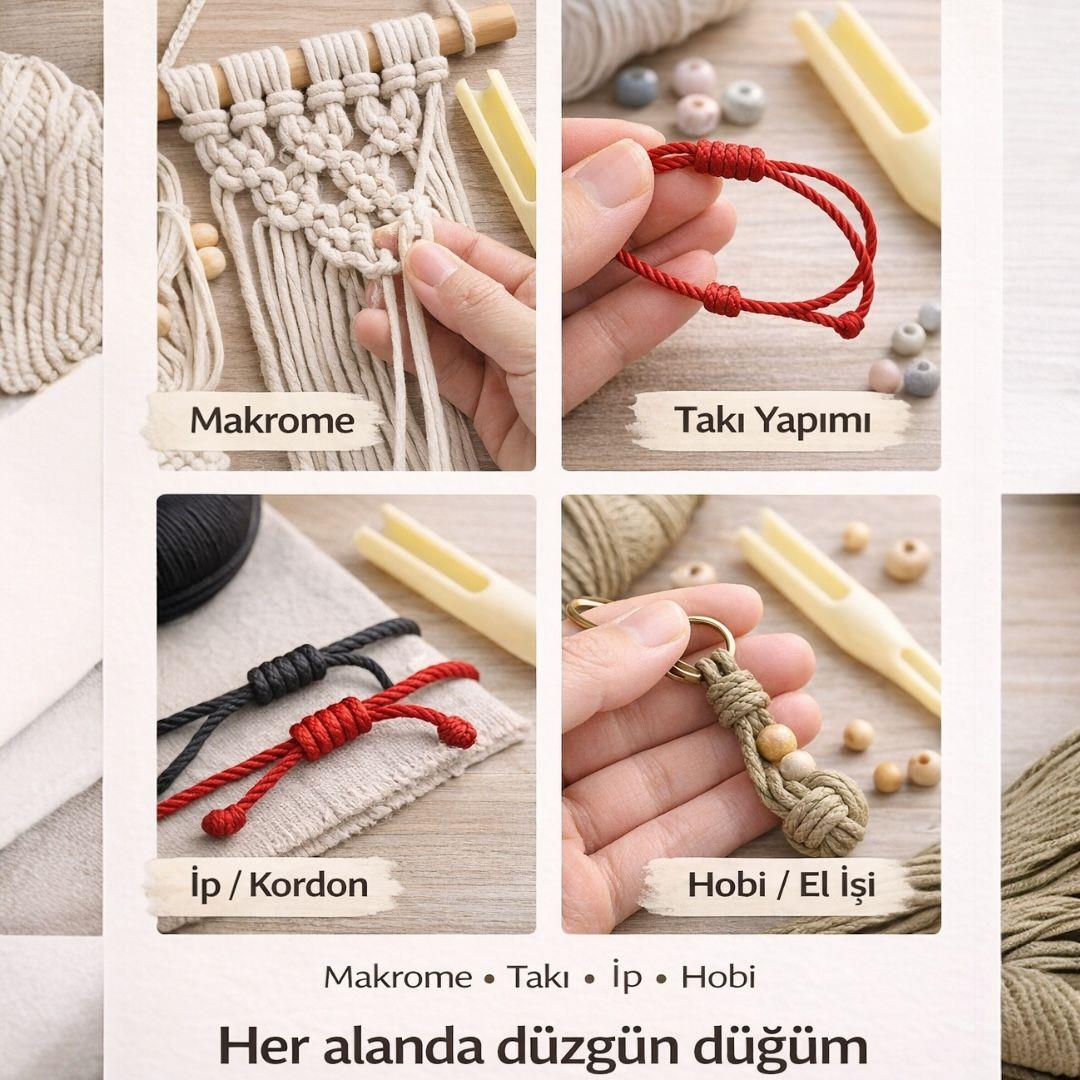 Kolay Düğüm Atma Aparatı - (İp – Kordon – Makrome Yardımcısı)