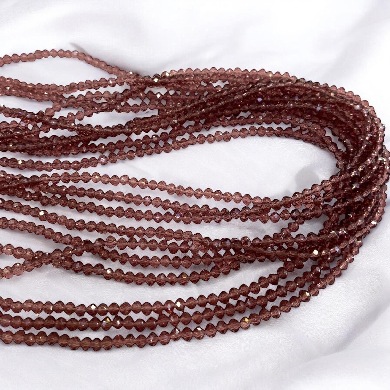 Kristal Dizi Cam Boncuk (2 mm) Ametist