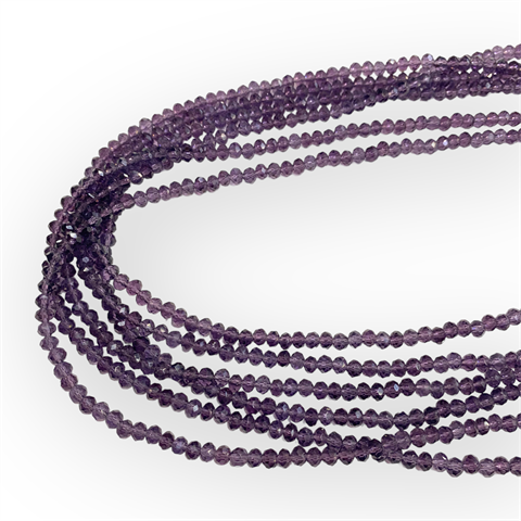 Kristal Dizi Cam Boncuk (4 mm) Ametist