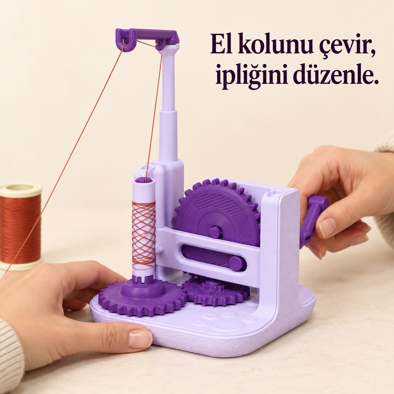 Manuel İplik ve Misina Sarma Makinesi +6 Bobin