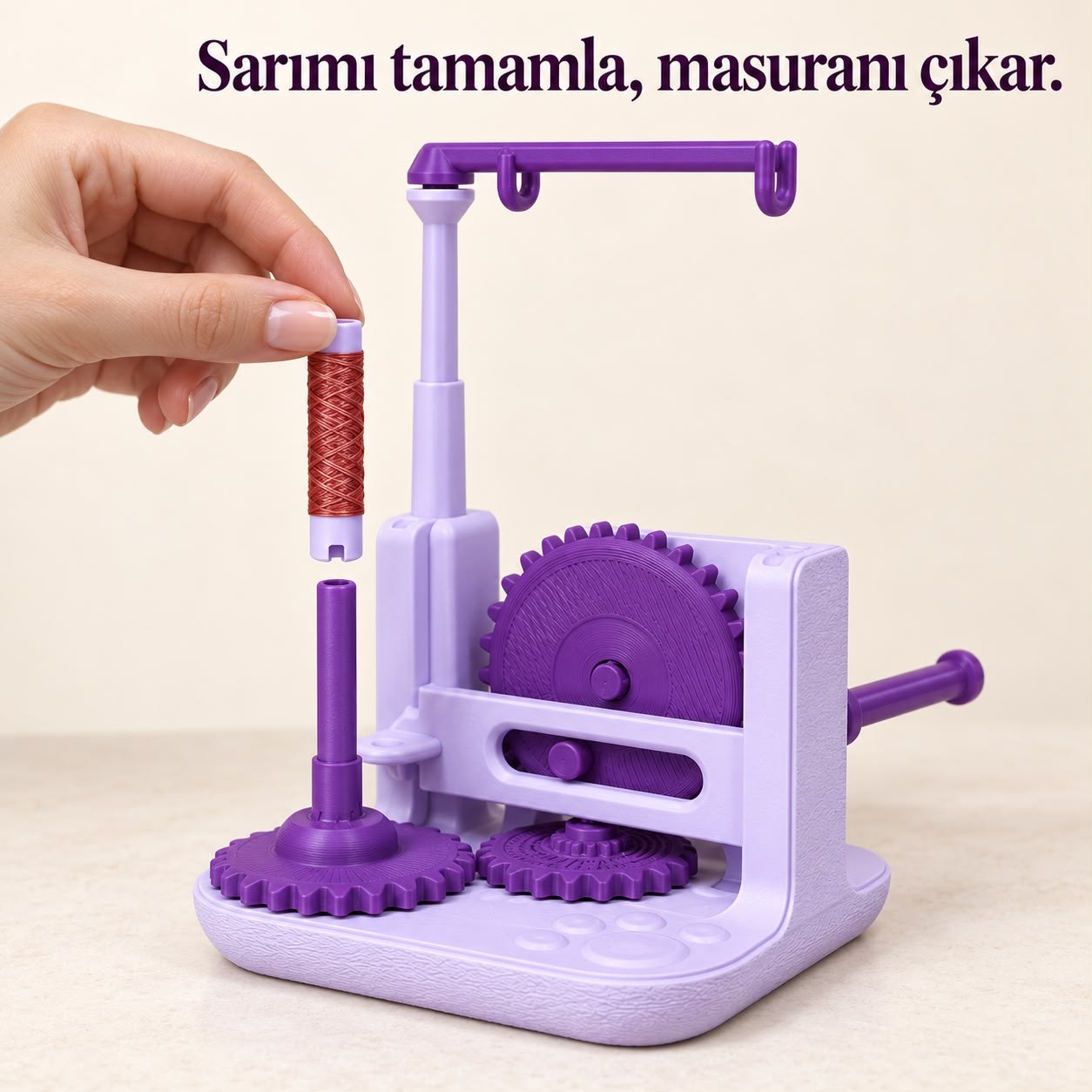 Manuel İplik ve Misina Sarma Makinesi +6 Bobin