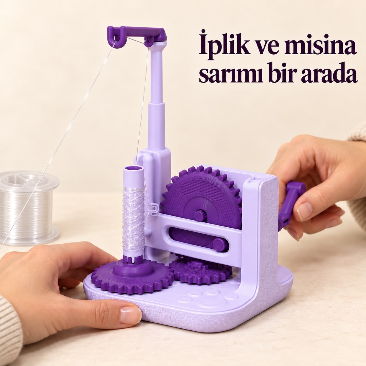 Manuel İplik ve Misina Sarma Makinesi +6 Bobin