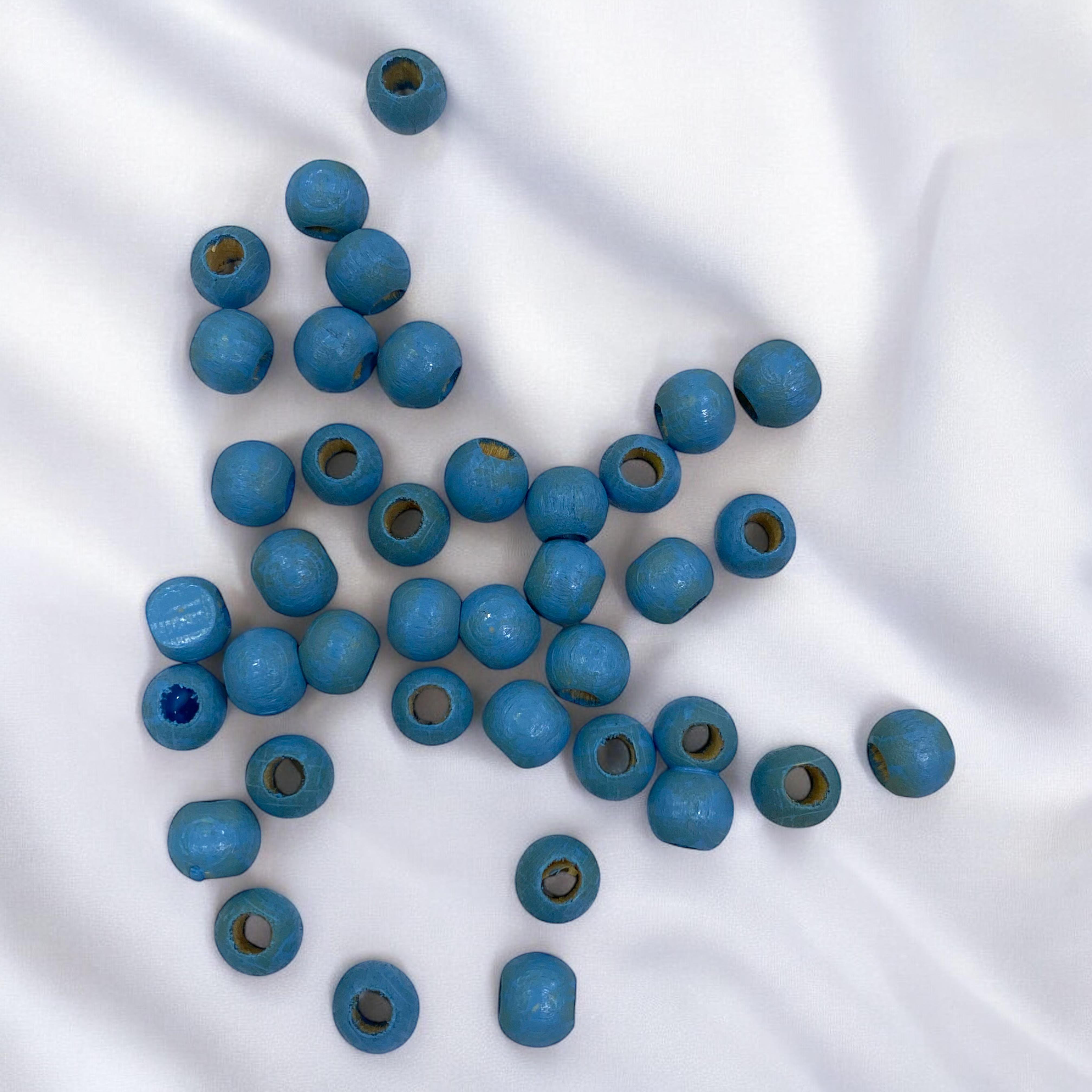 Mavi 8 MM Ahşap Boncuk 10 Gram