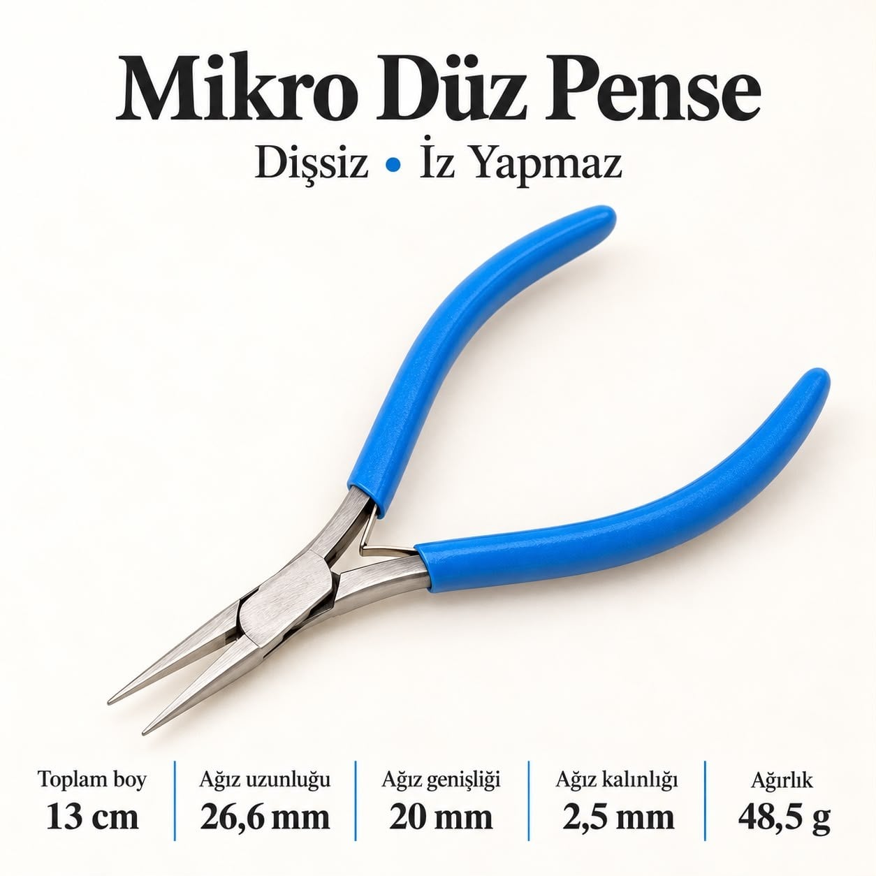 Mikro Düz Dişsiz Çelik Pense