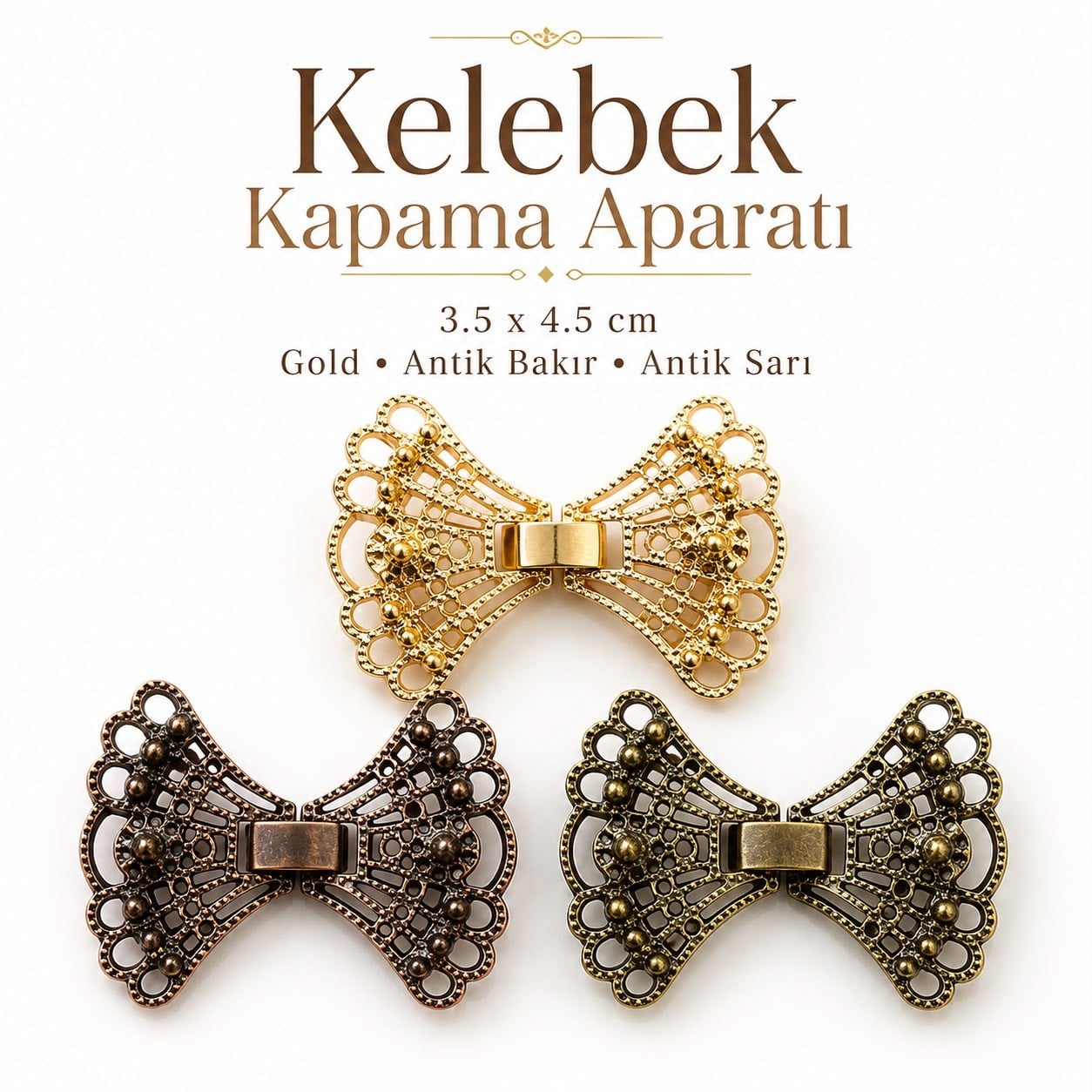 Modern Kelebek Kapama - Kararmaz 3.5x4.5 CM