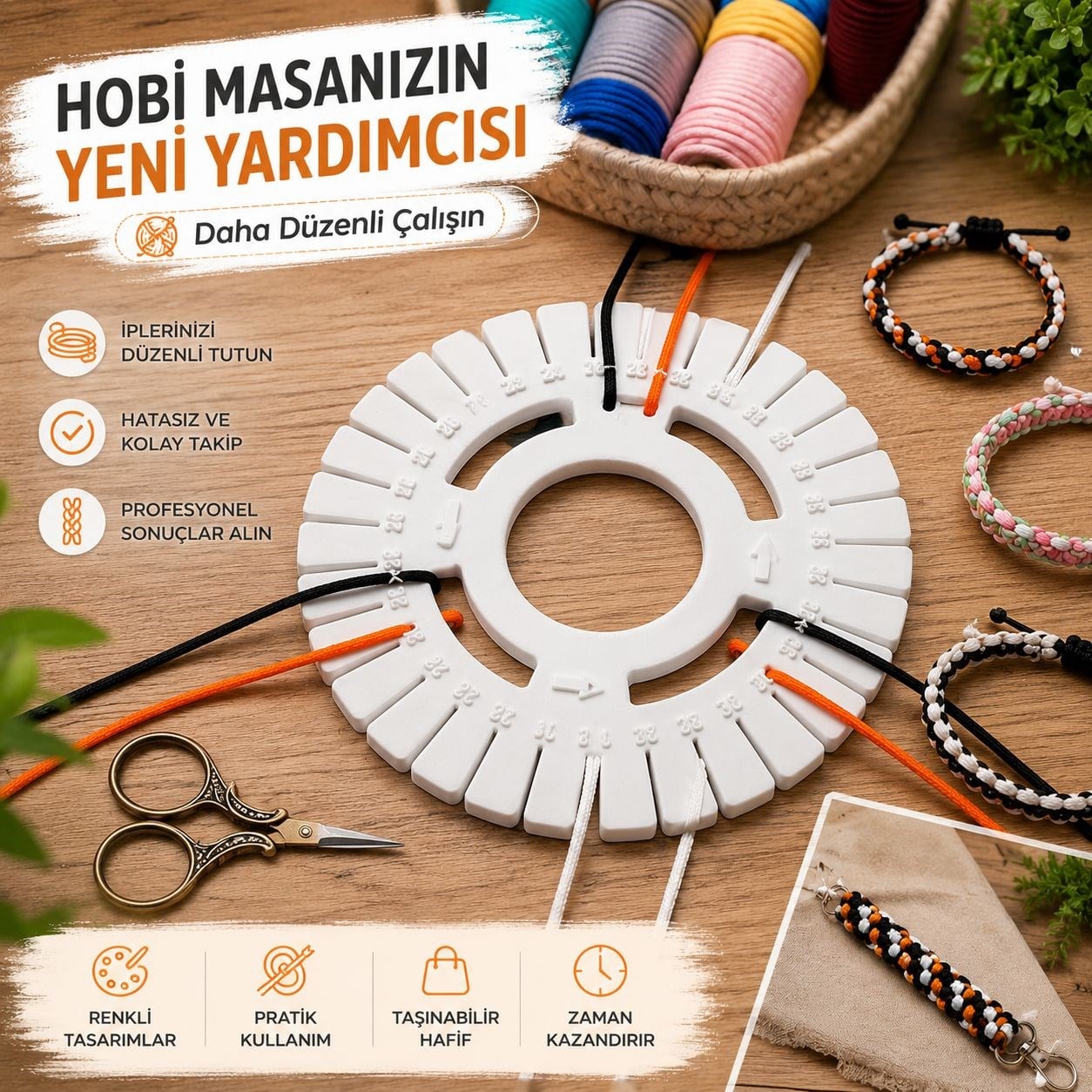Örgü Pusulası – Makrome Kordon Takip Diski
