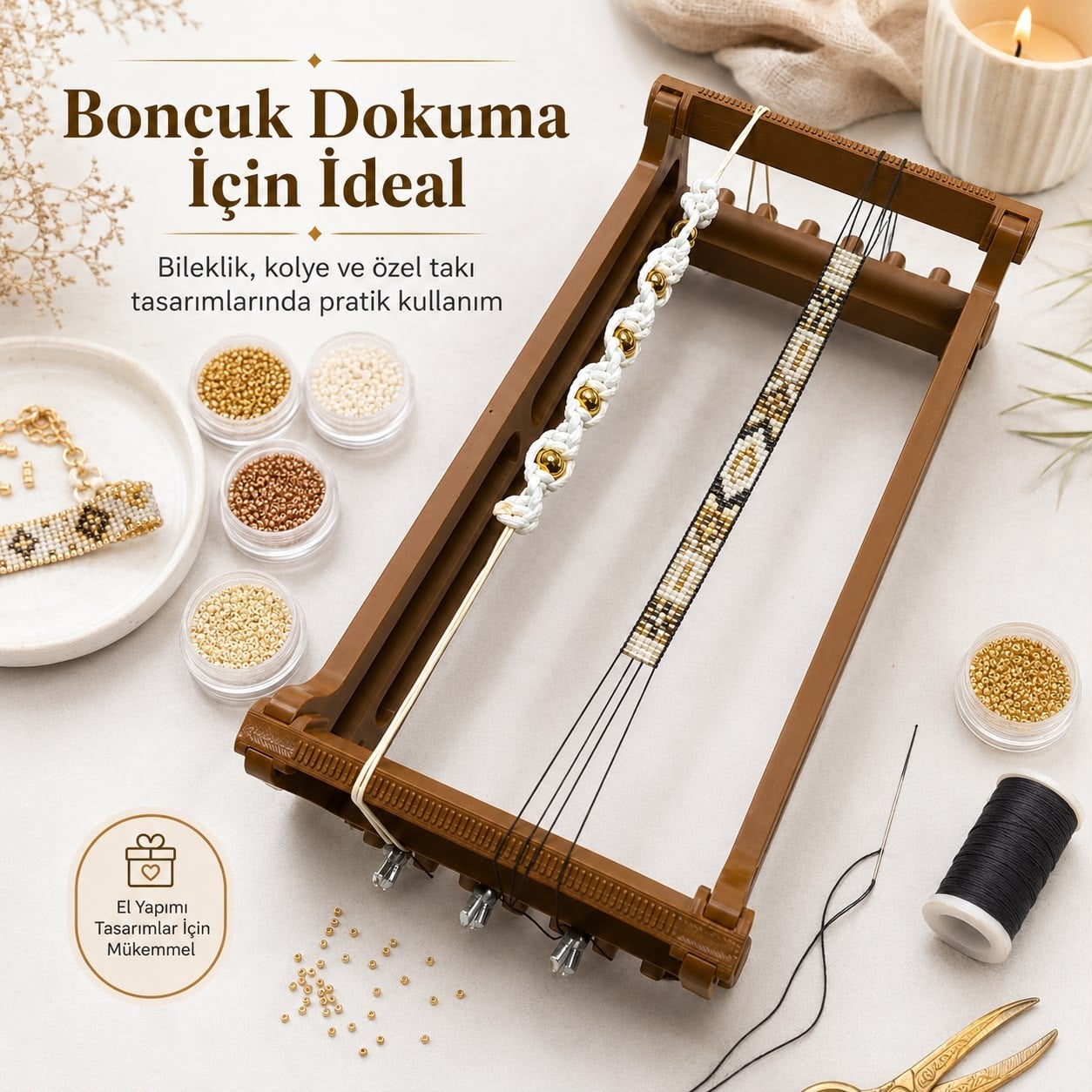 ORJ. Mega Macrome ve Boncuk - Bead Loom Tezgah LM4