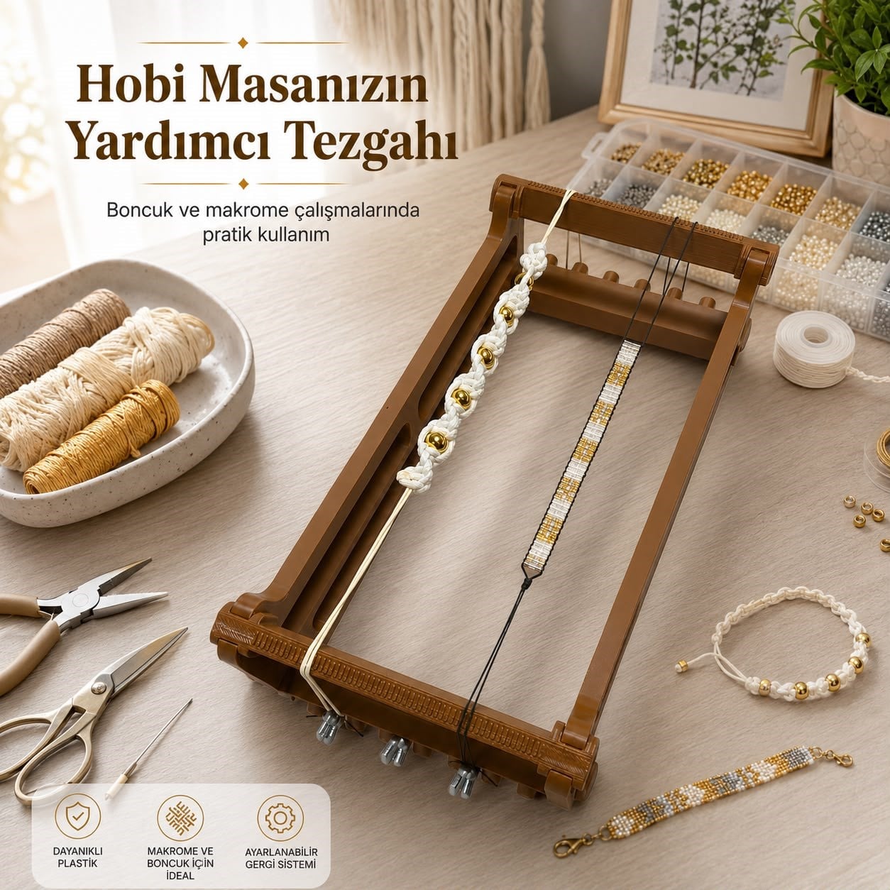 ORJ. Mega Macrome ve Boncuk - Bead Loom Tezgah LM4