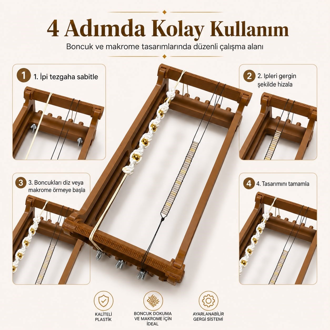 ORJ. Mega Macrome ve Boncuk - Bead Loom Tezgah LM4