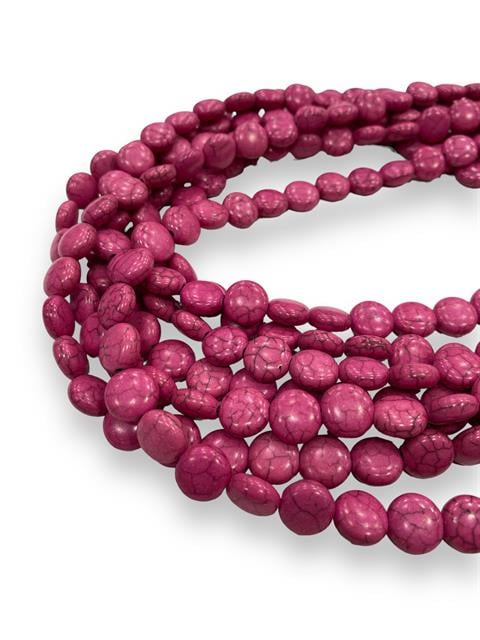 Oval, Yassı Kesim Sedef Dizi Doğal taş 20 MM Pembe