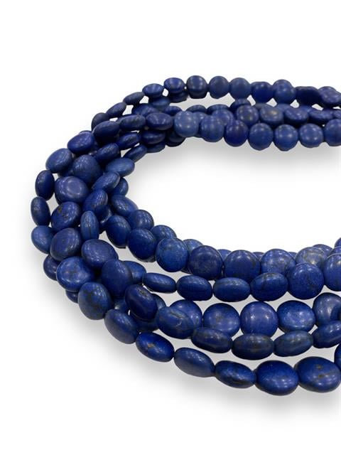 Oval, Yassı Kesim Sedef Dizi Doğal taş 20 MM Lacivert