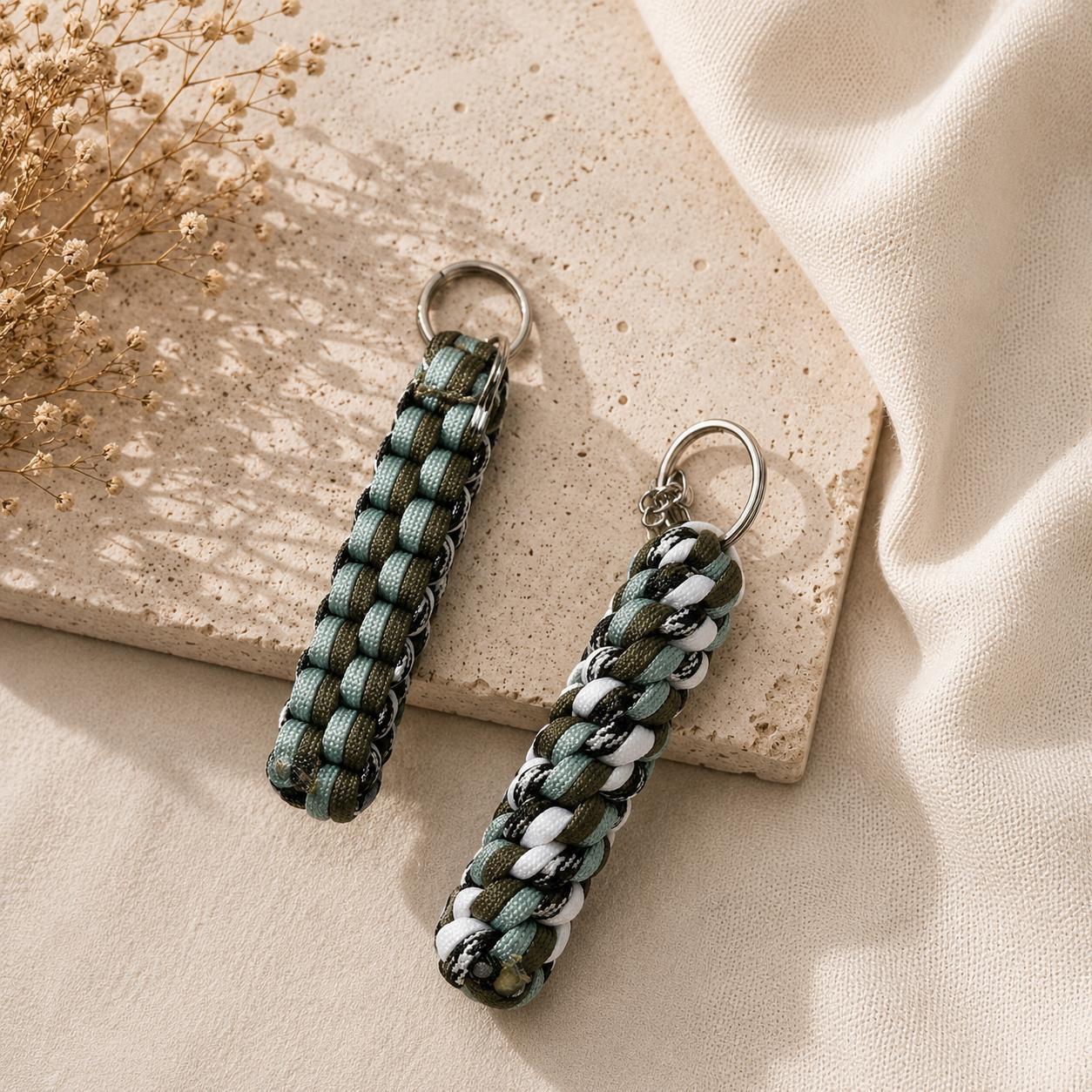 Paracord Outdoor Makrome Anahtarlık, Çanta Askılığı No:35