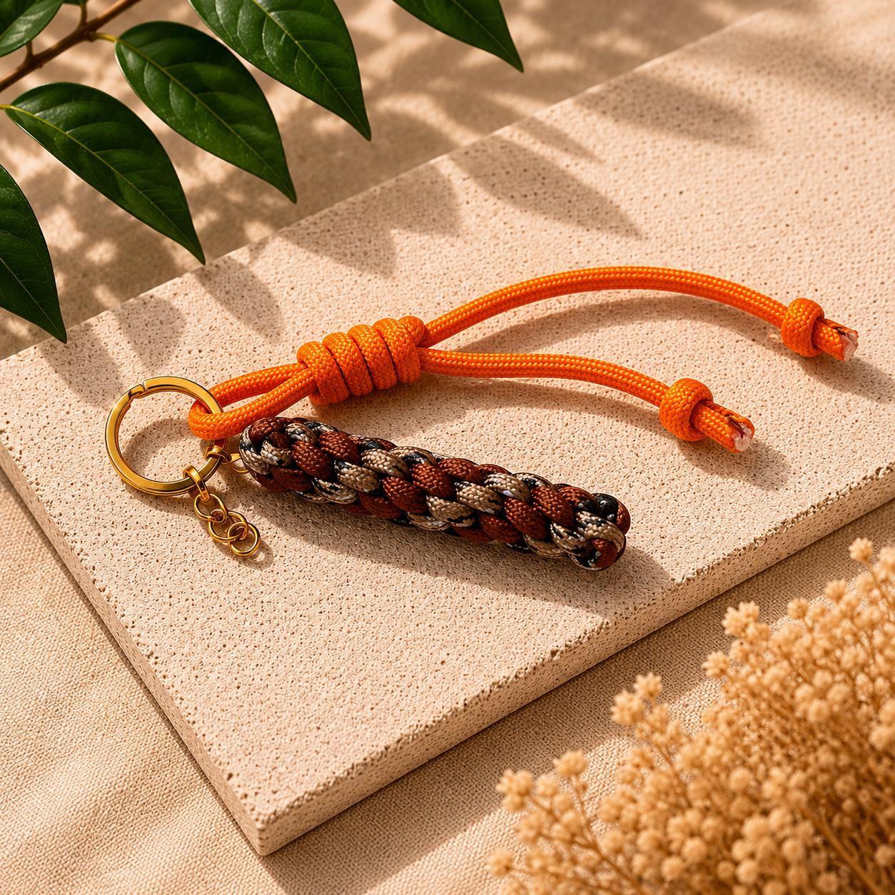 Paracord Outdoor Makrome Anahtarlık, Çanta Askılığı No:34
