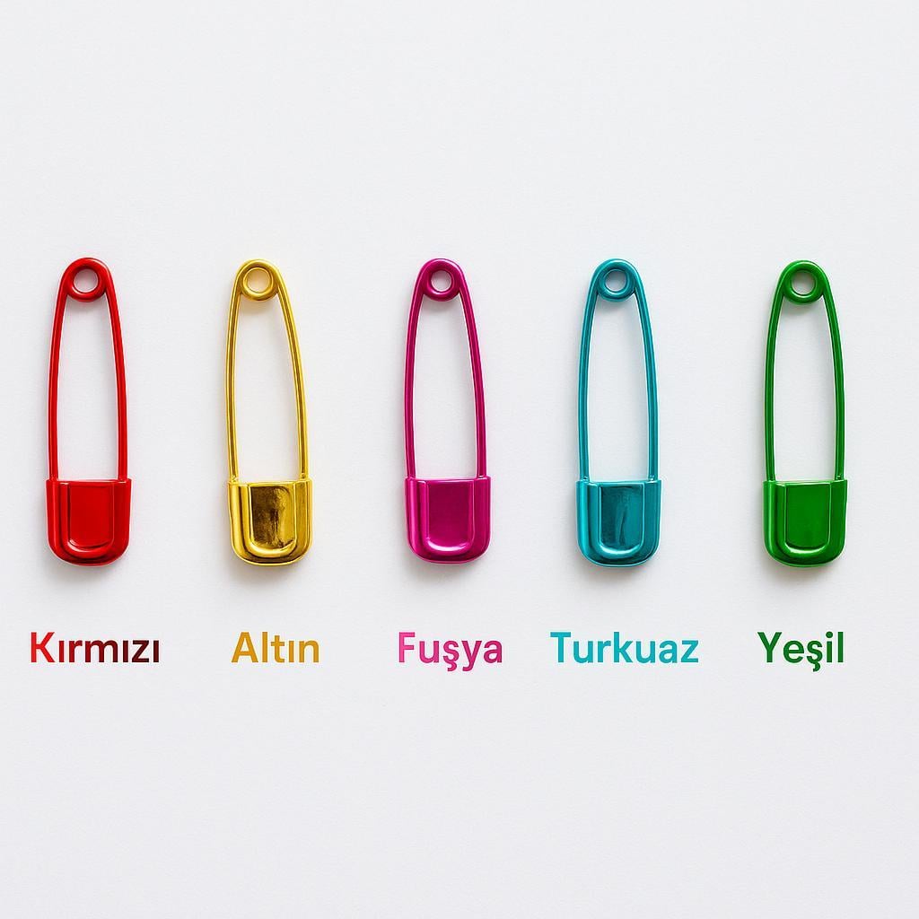 Paslanmaz Çelik Parlak Çengelli İğneler 5'li Paket