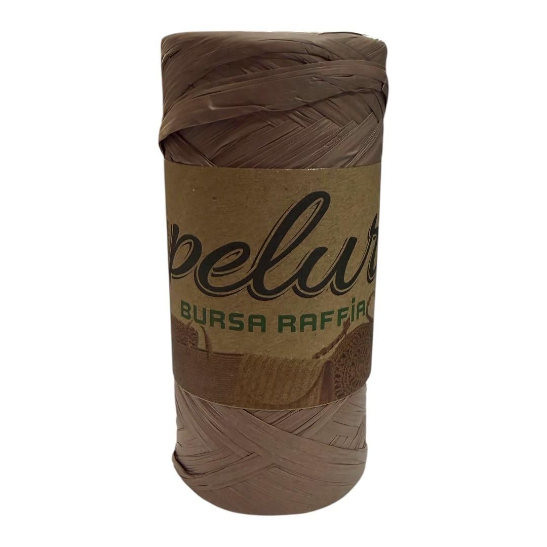 Pelur Bursa Coffe Raffia Çanta ve Örgü İpi 150GR. 