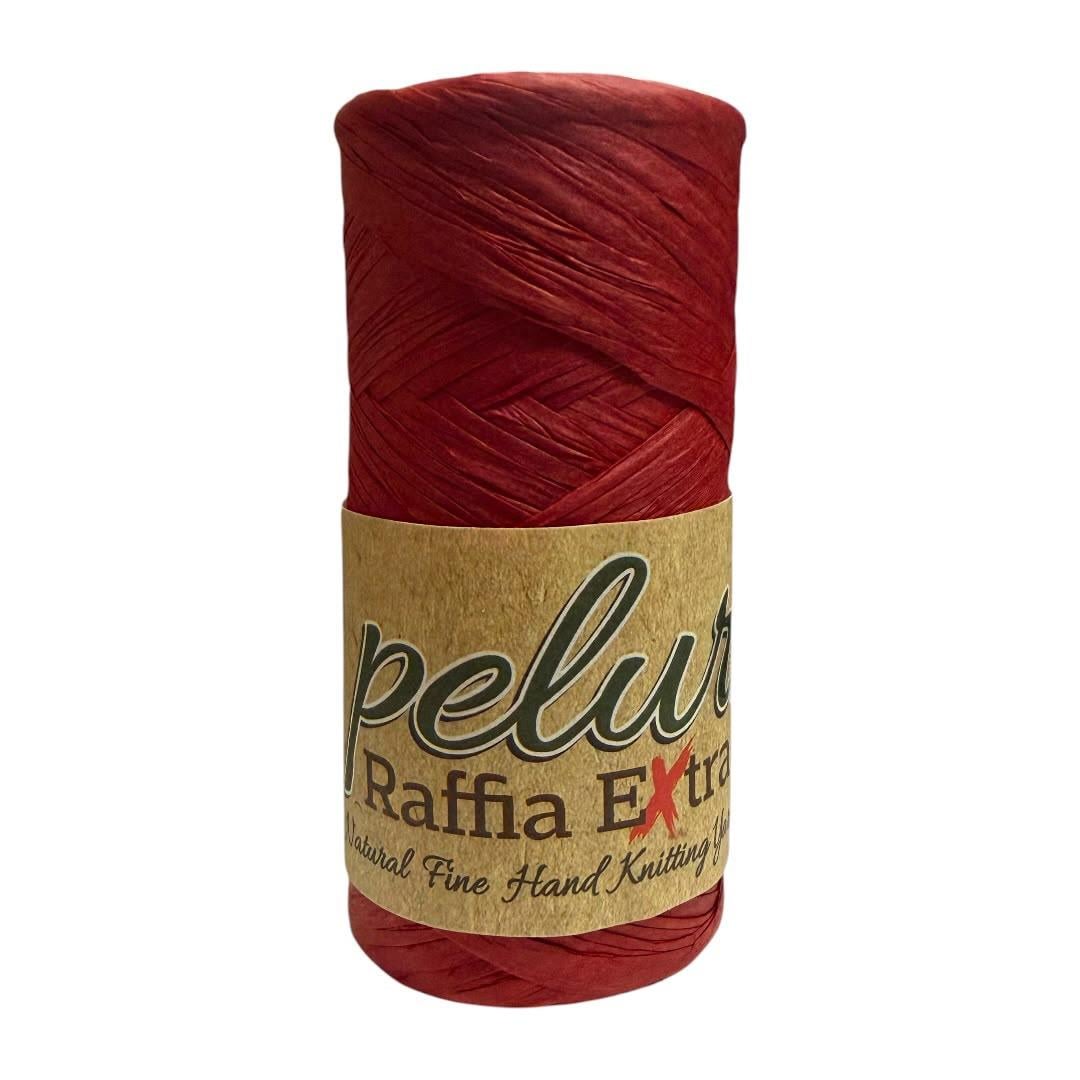 Pelur Raffia Extra - Kırmızı Doğal Rafya 100GR. 