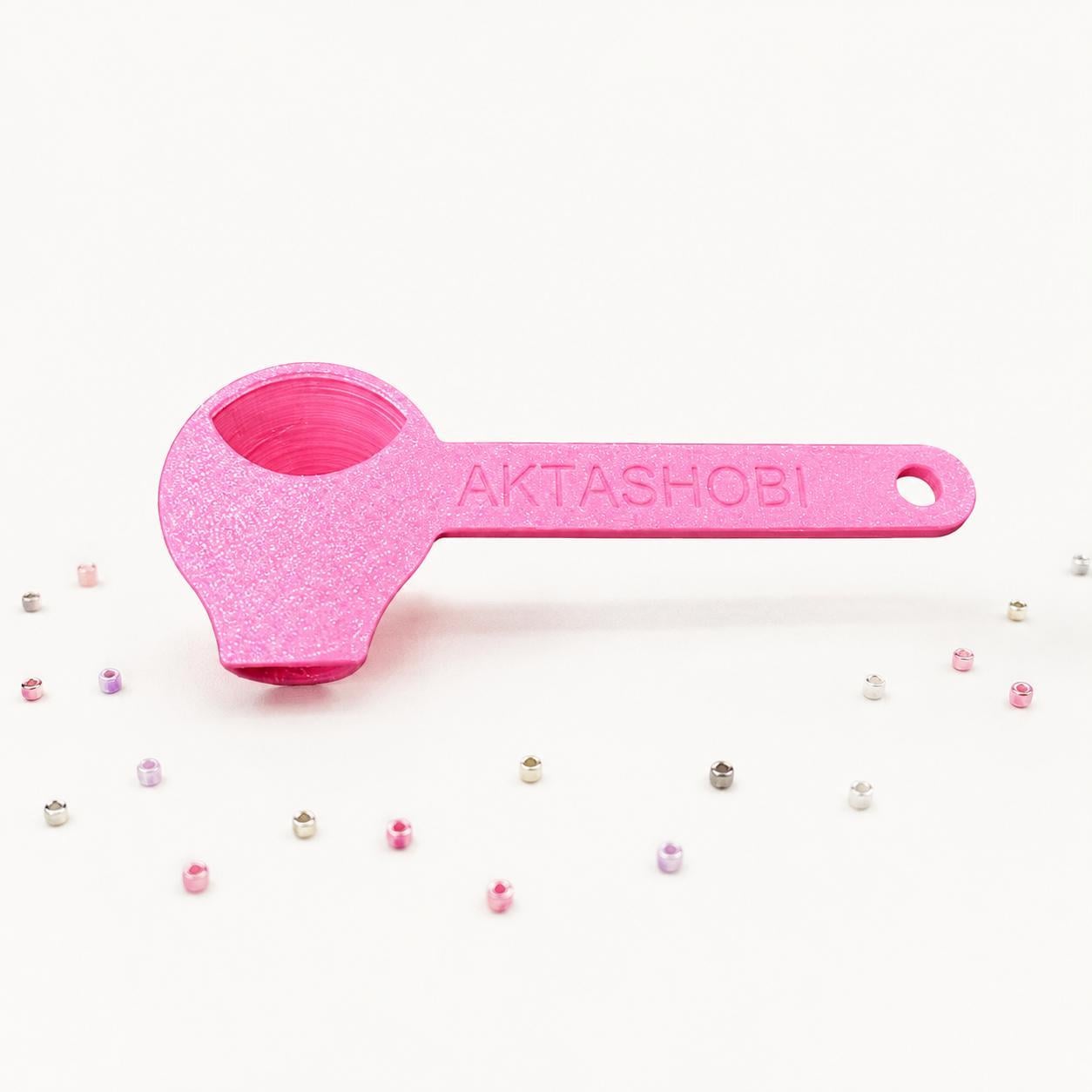 Pembe Boncuk Toplama Kaşığı - Çift Fonksiyonlu