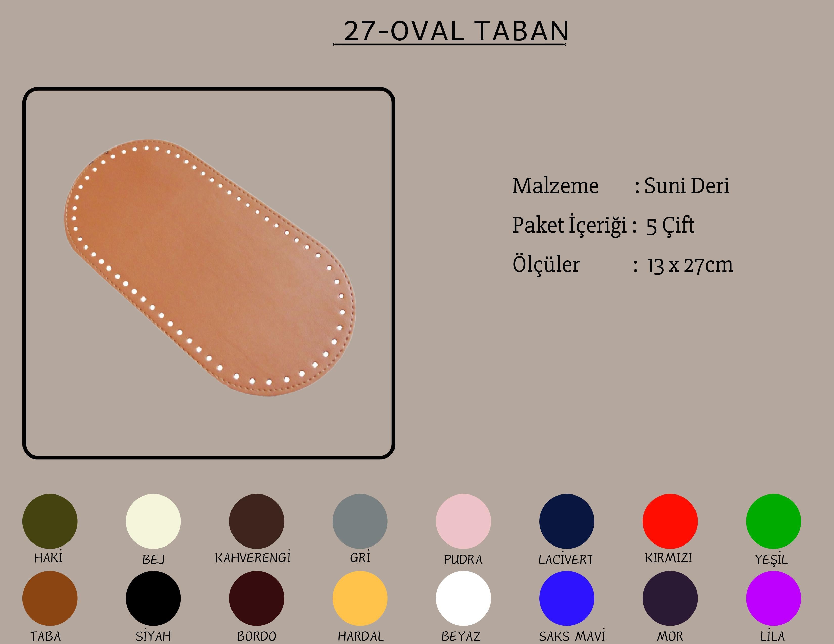 Perçinli Oval Taban 13x27 CM