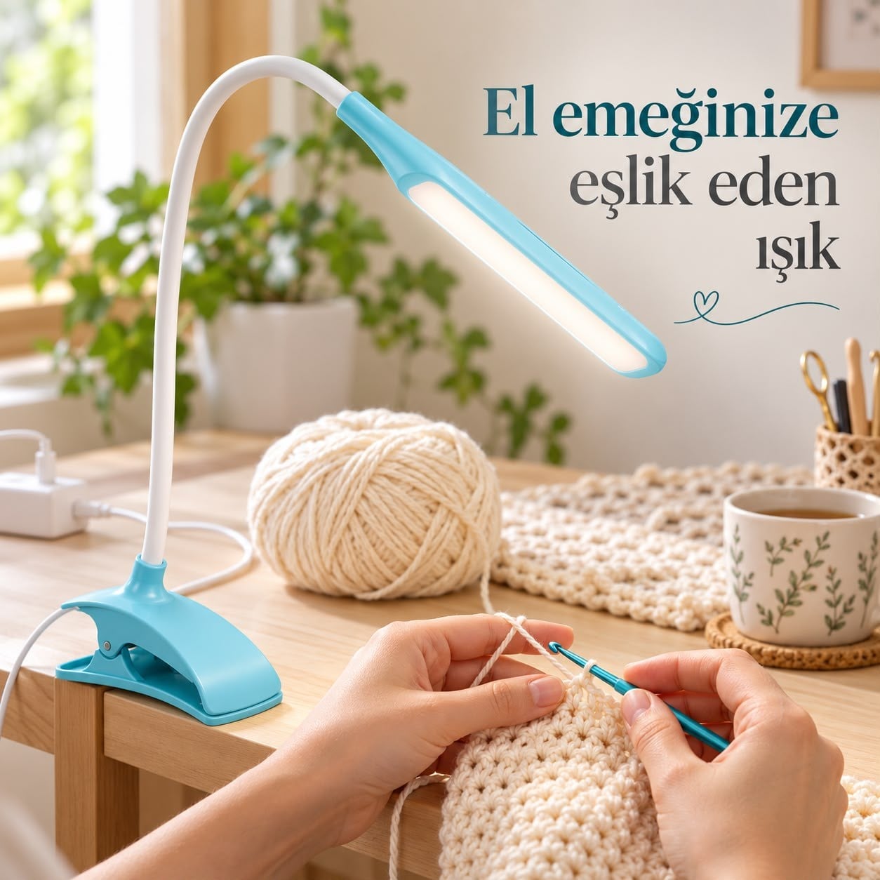 Power Master PM-11328 Esnek USB 14 LED Klipsli Masa Lambası
