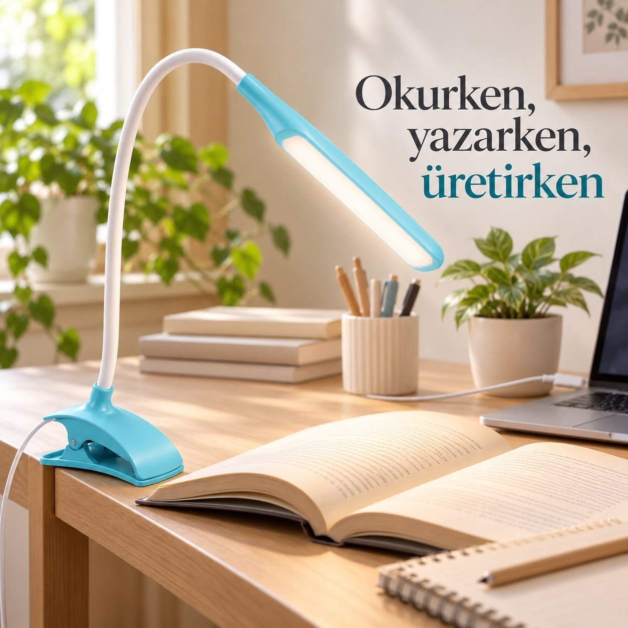 Power Master PM-11328 Esnek USB 14 LED Klipsli Masa Lambası