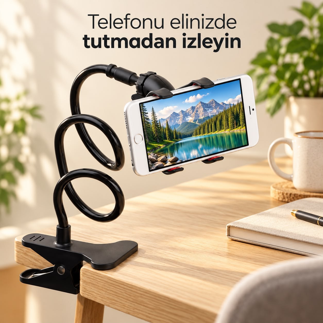 Power Master PM-14675 Mandallı Oynar Başlıklı Akrobat Telefon Tutucu