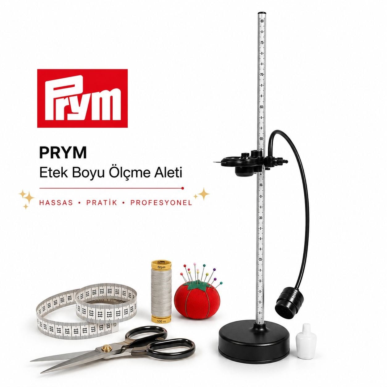 PRYM Alüminyum Etek Boyu Ölçme Aleti ile Kusursuz Ölçüler
